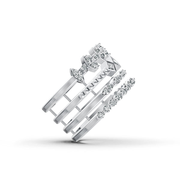 Stackable Geometric Diamond Ring