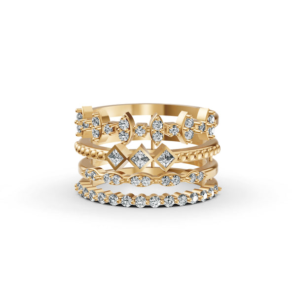 Stackable Geometric Diamond Ring
