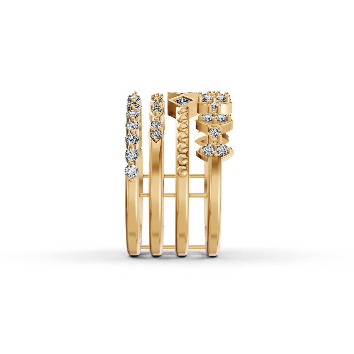 Stackable Geometric Diamond Ring