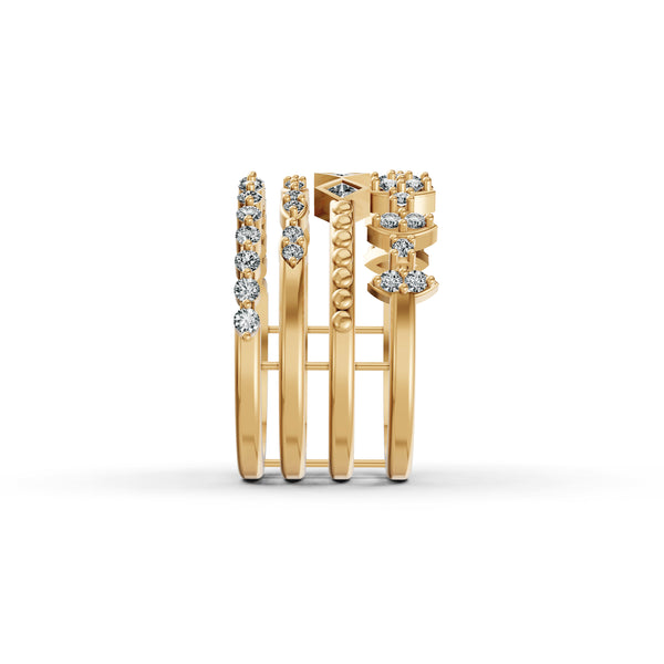 Stackable Geometric Diamond Ring