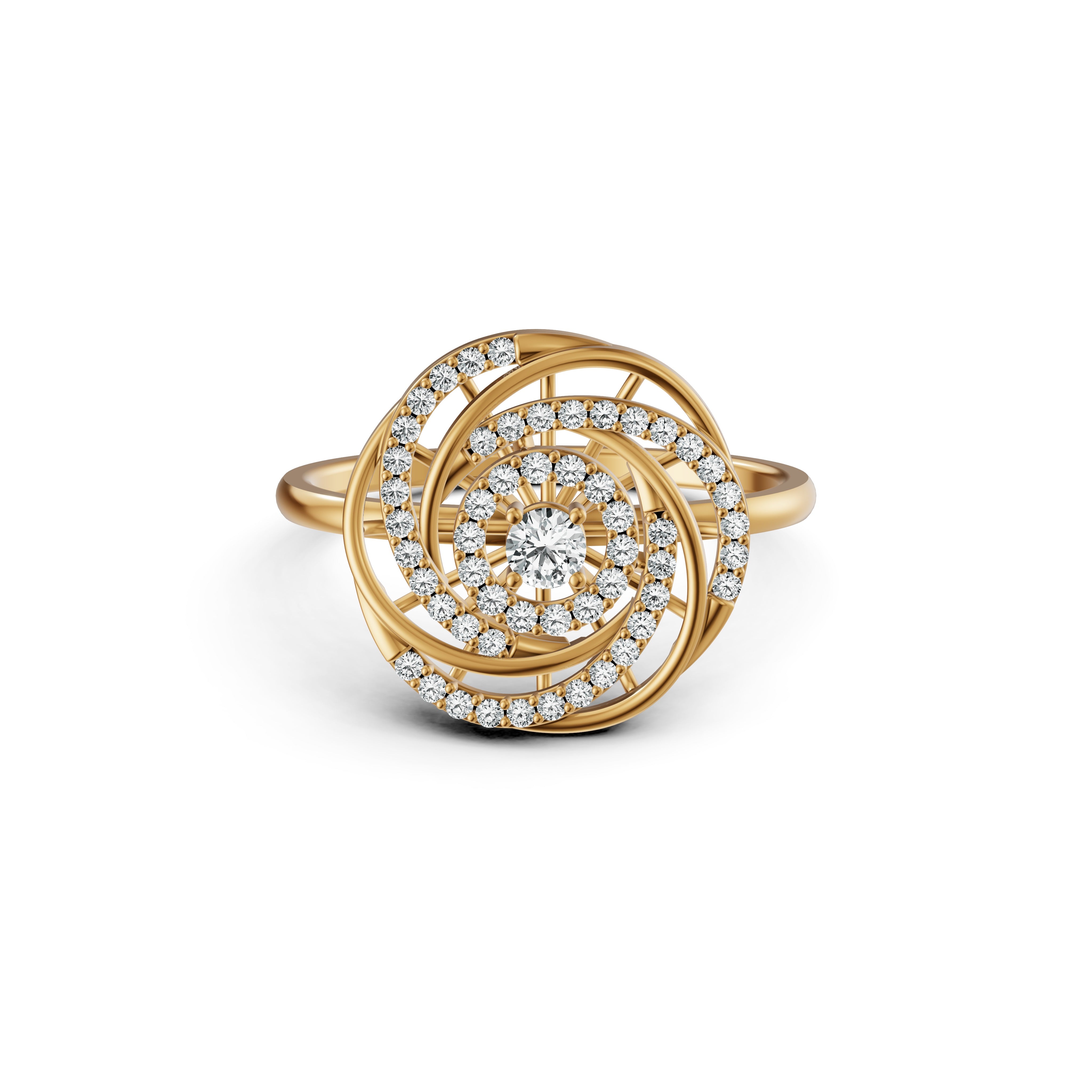 Concentric Spiral Diamond Ring