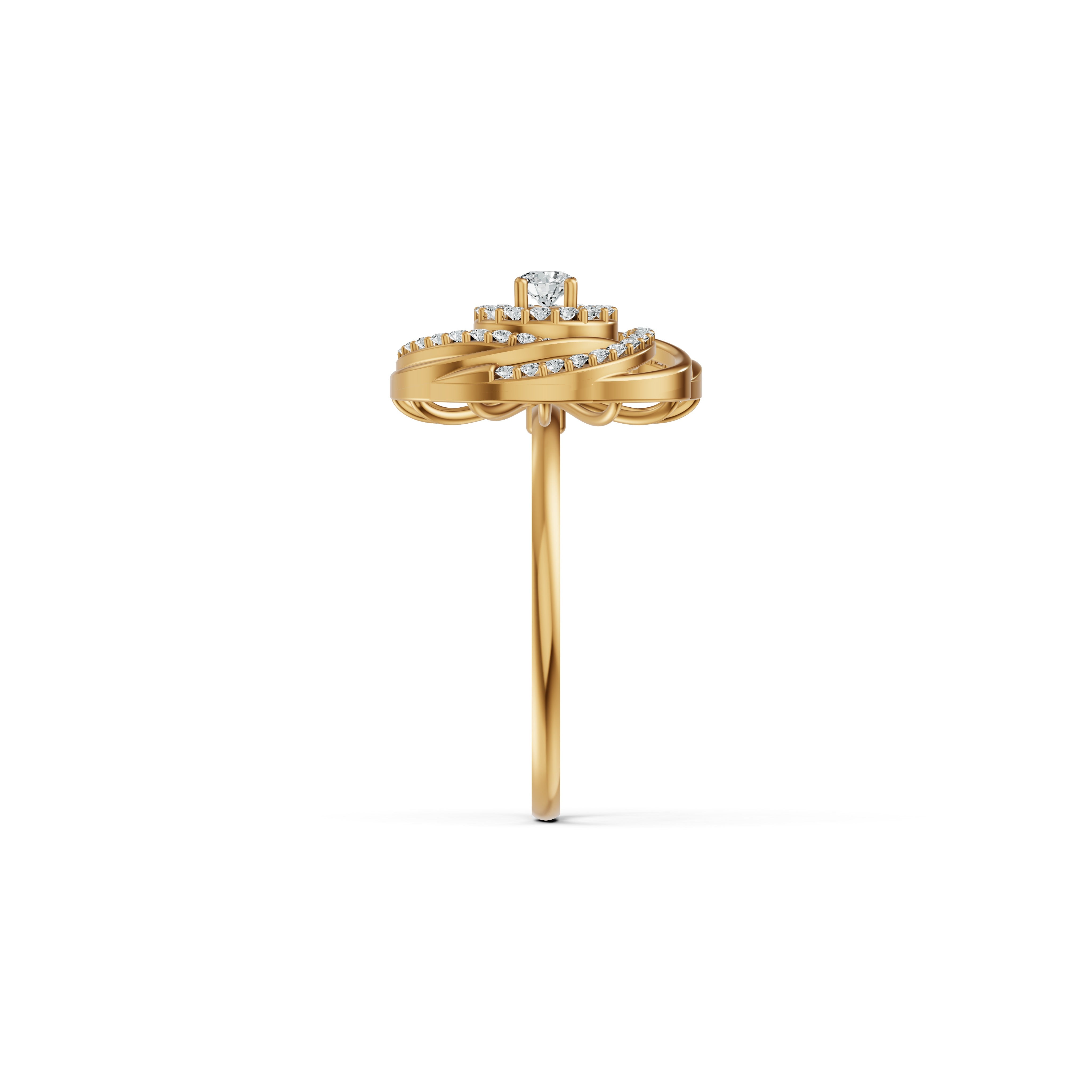 Concentric Spiral Diamond Ring