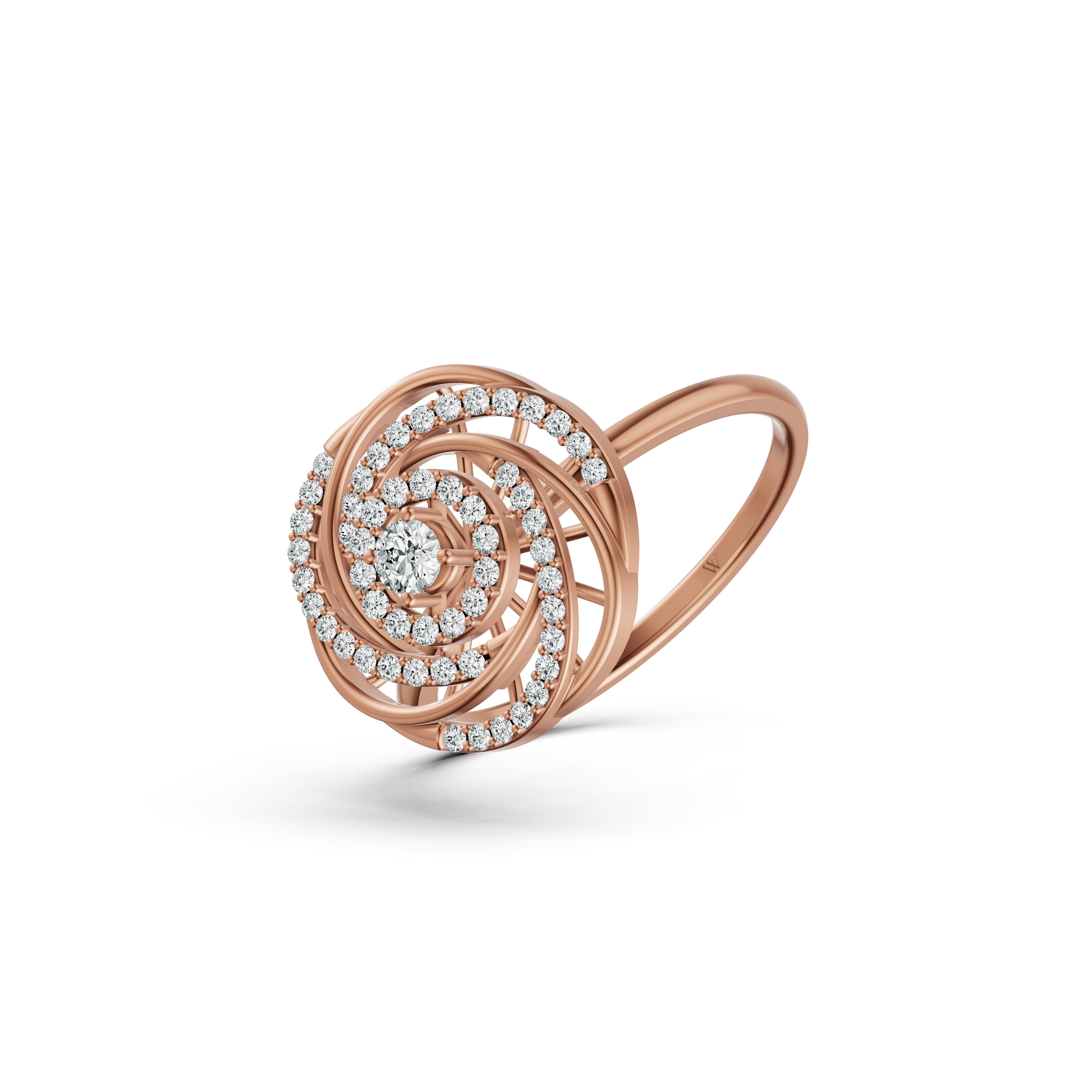 Concentric Spiral Diamond Ring