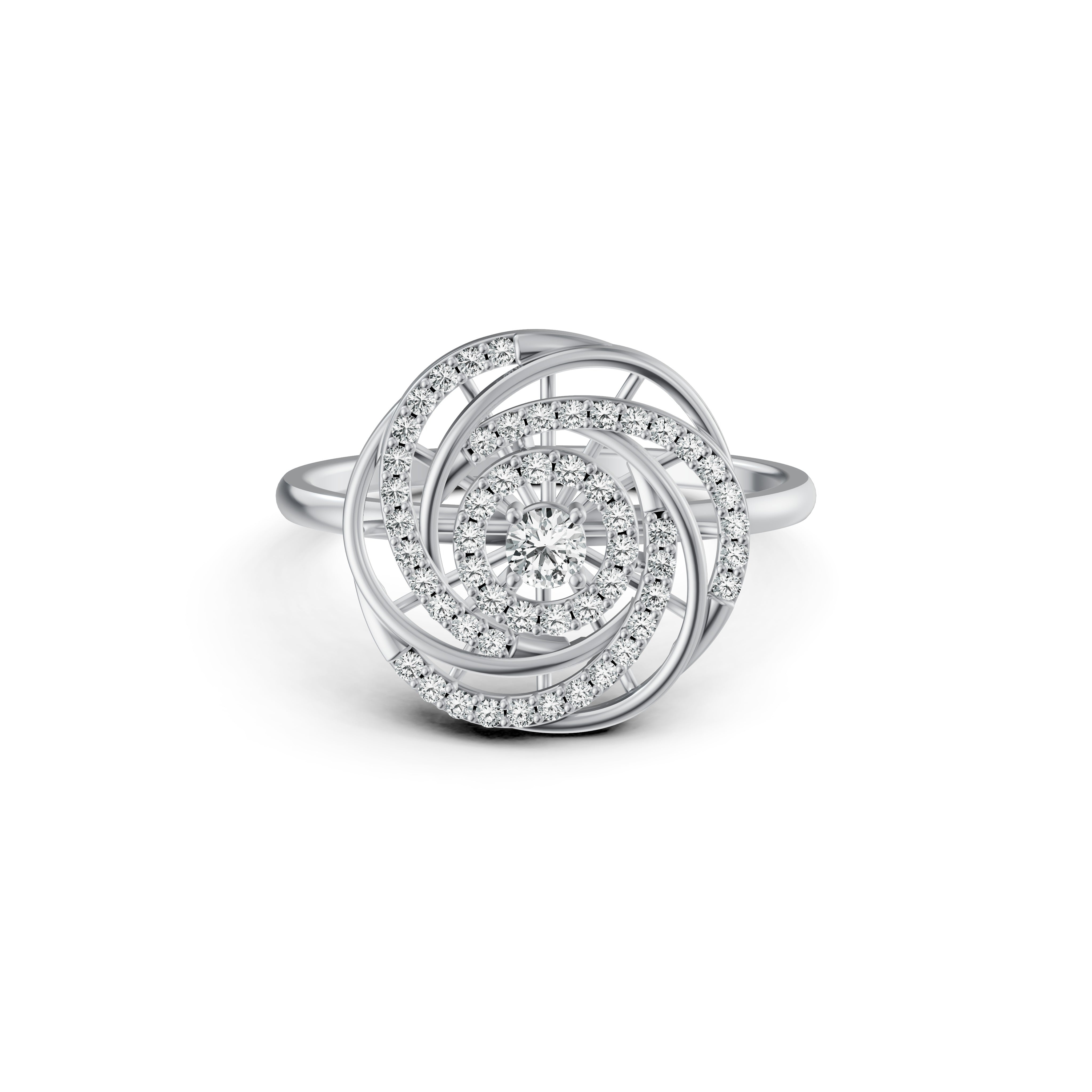 Concentric Spiral Diamond Ring