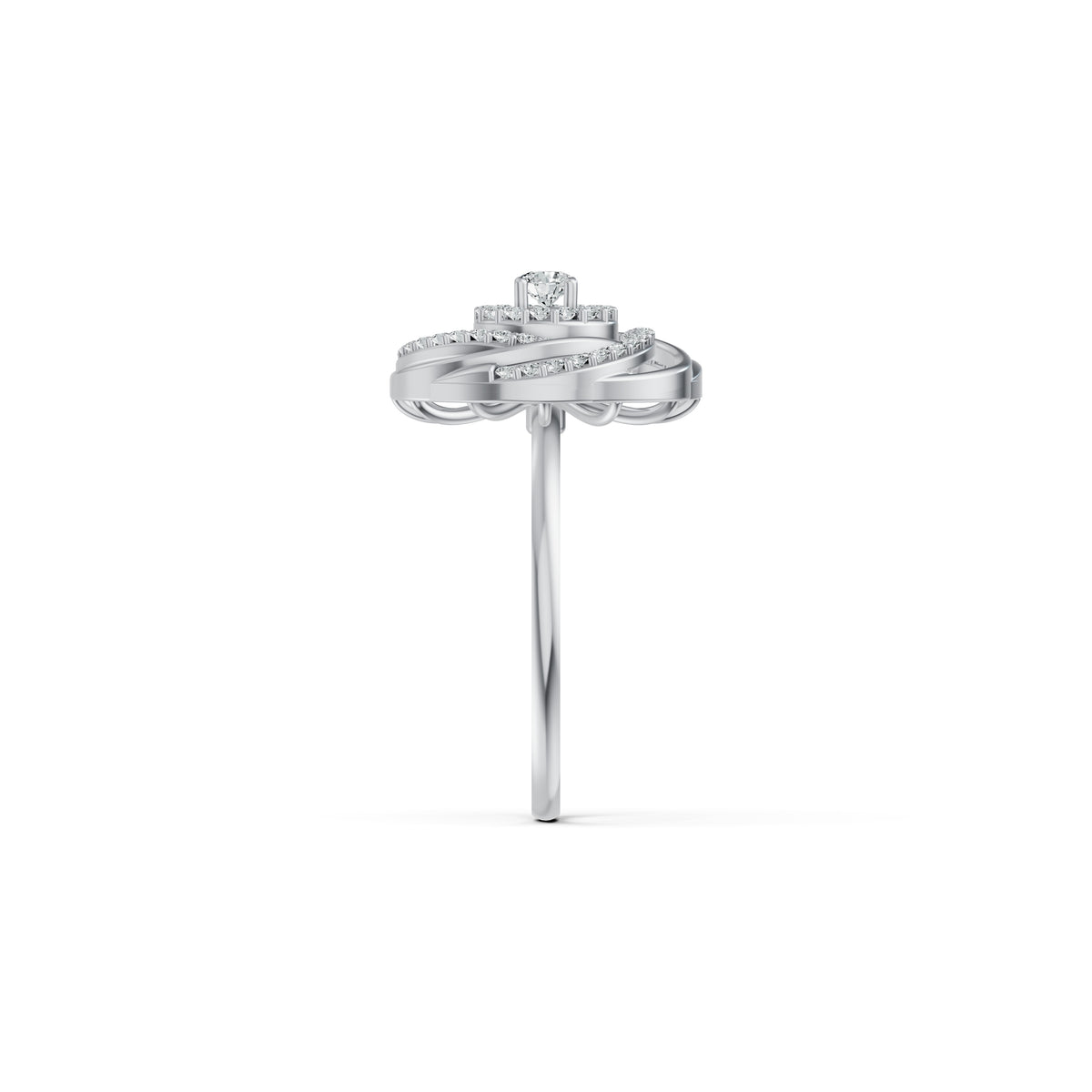 Concentric Spiral Diamond Ring