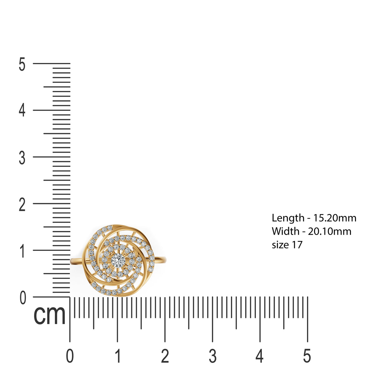 Concentric Spiral Diamond Ring
