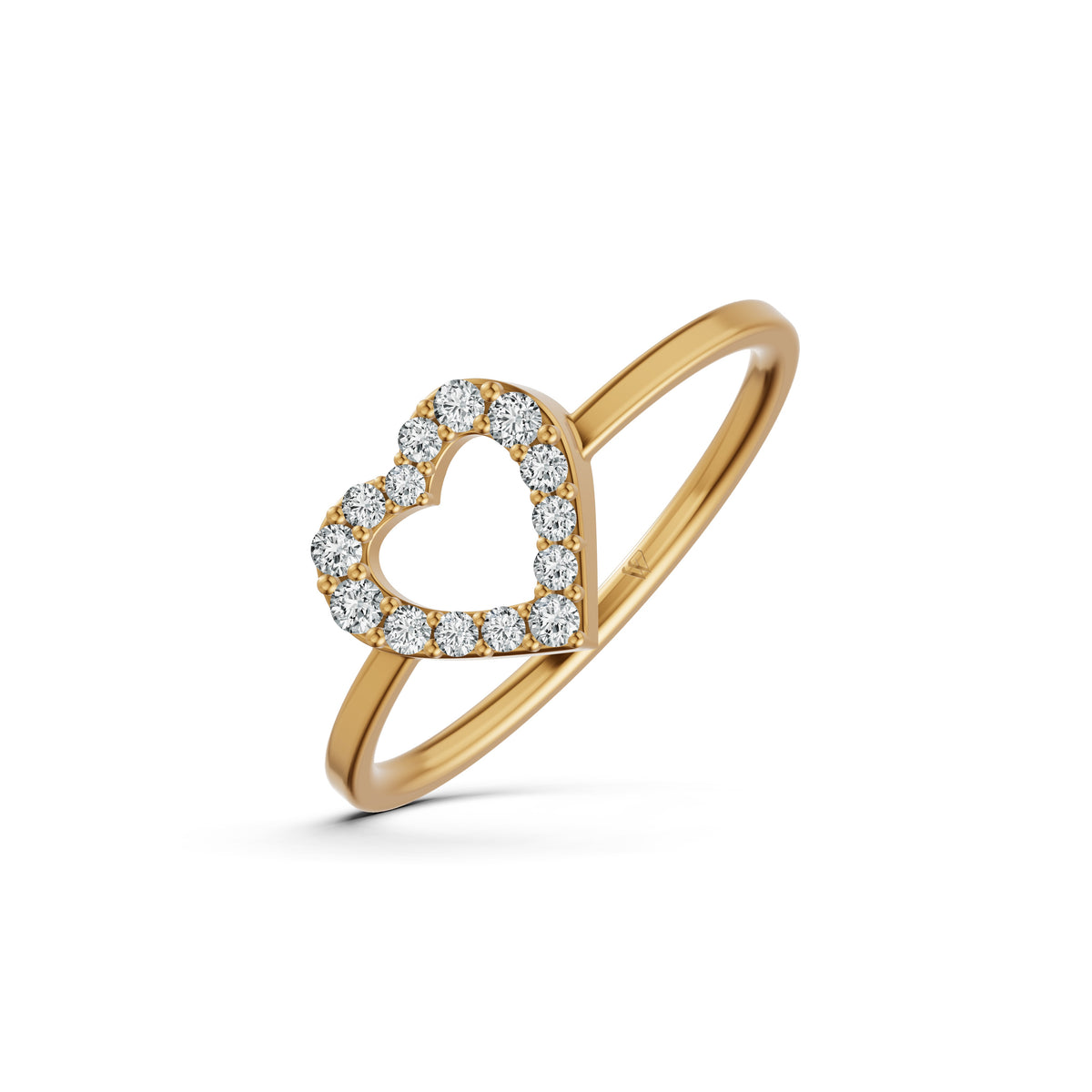 Open Heart Diamond Ring