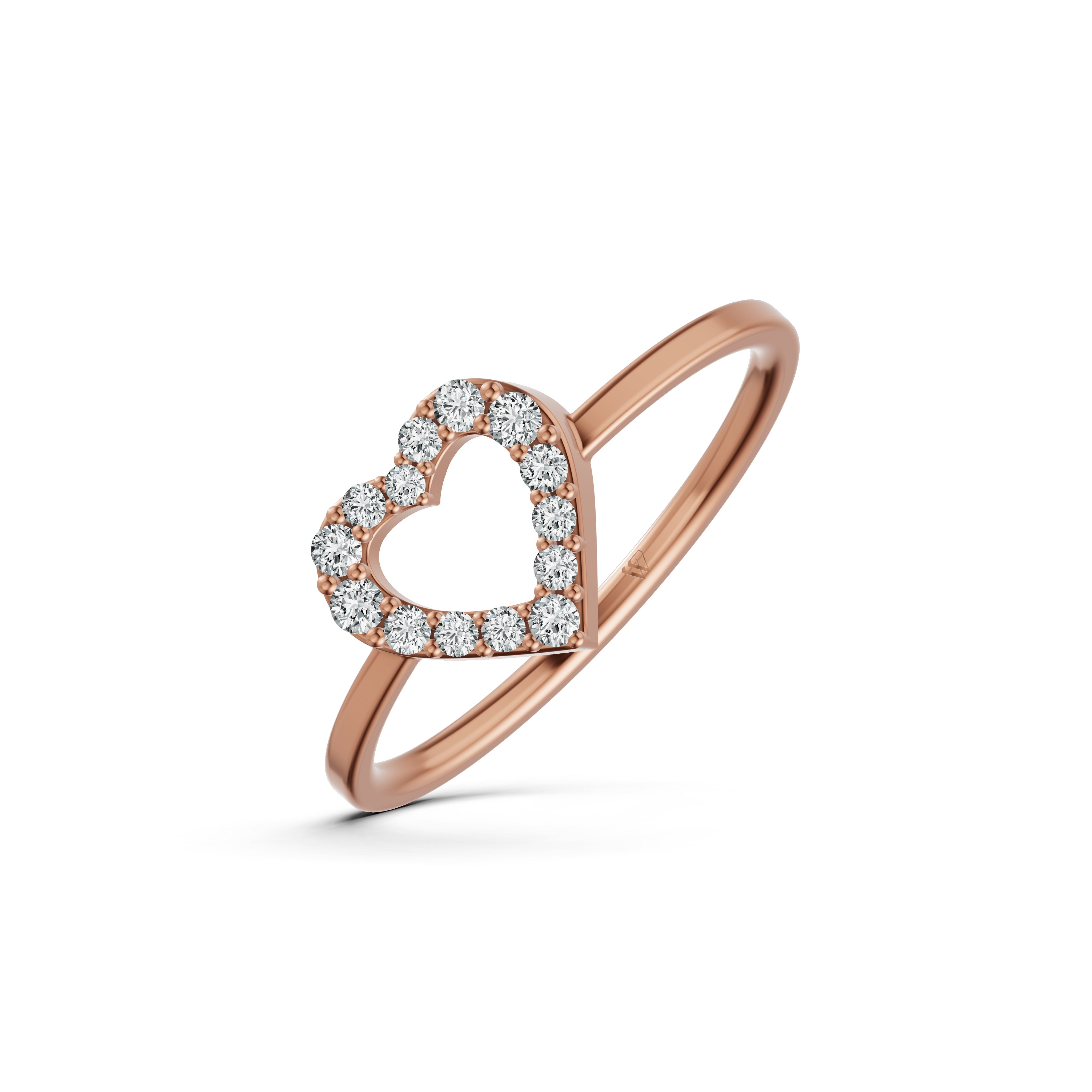 Open Heart Diamond Ring
