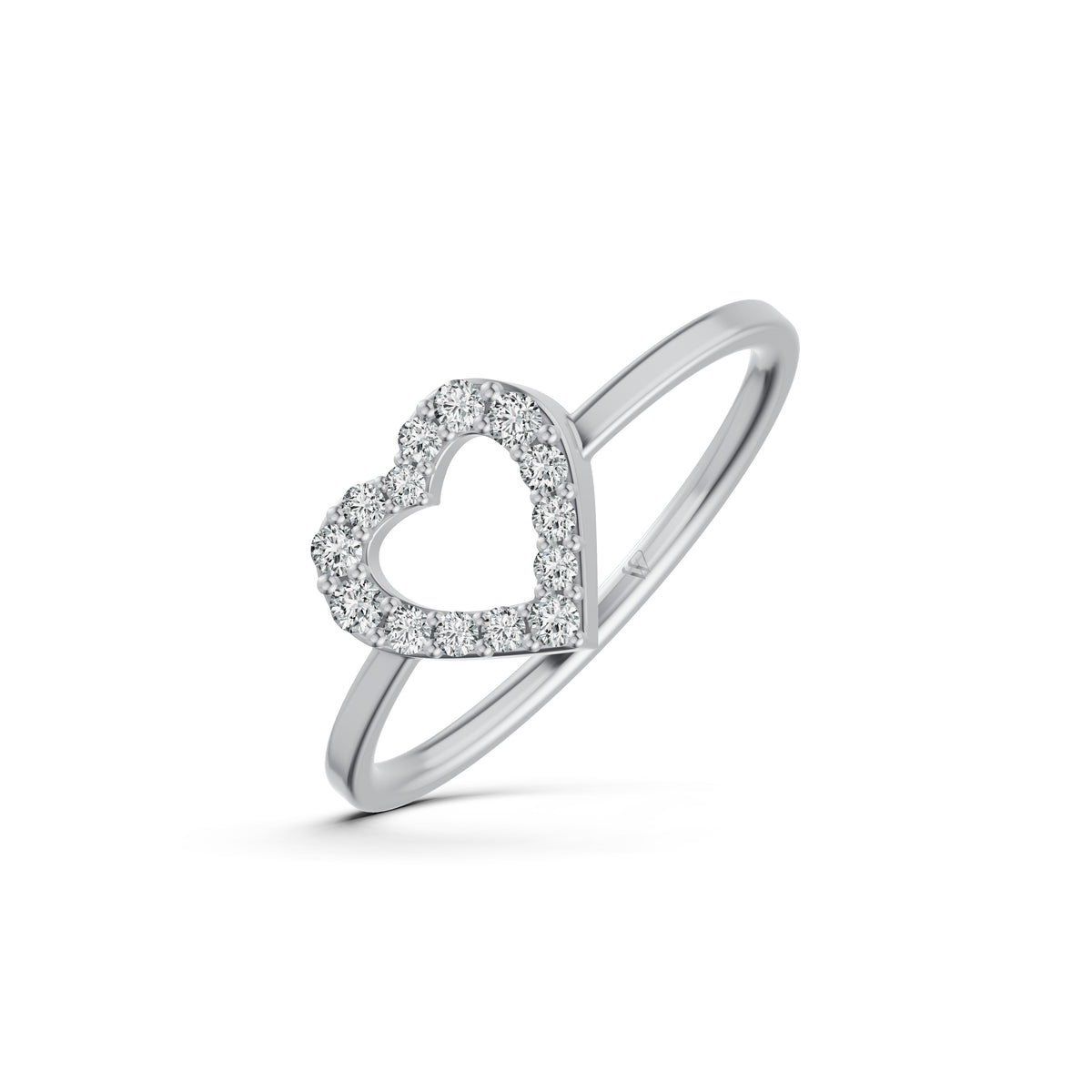 Open Heart Diamond Ring