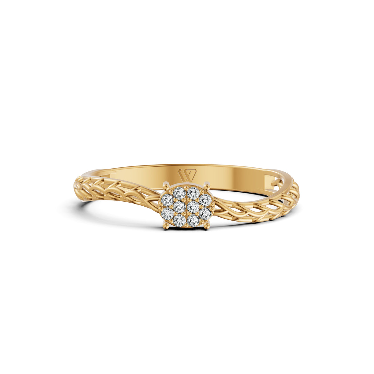 Entwined Cluster Diamond Ring
