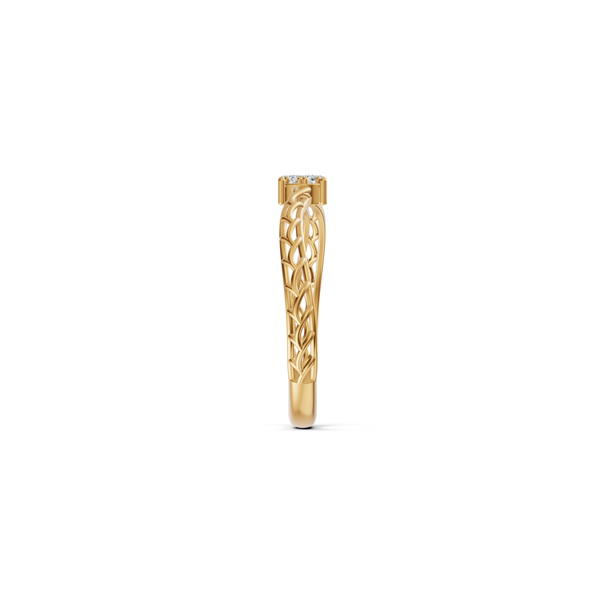 Entwined Cluster Diamond Ring