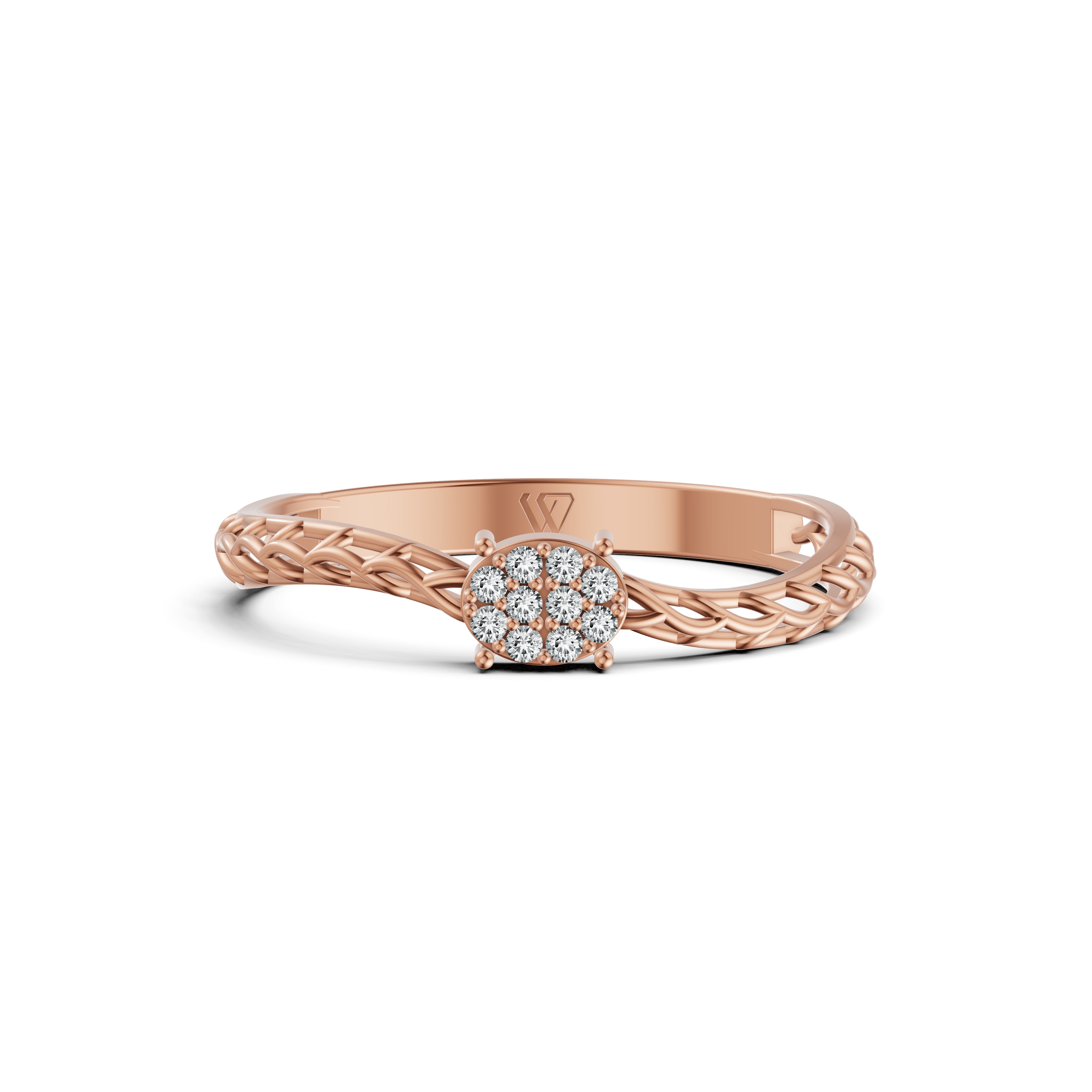 Entwined Cluster Diamond Ring