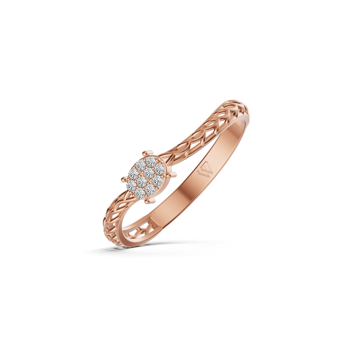 Entwined Cluster Diamond Ring