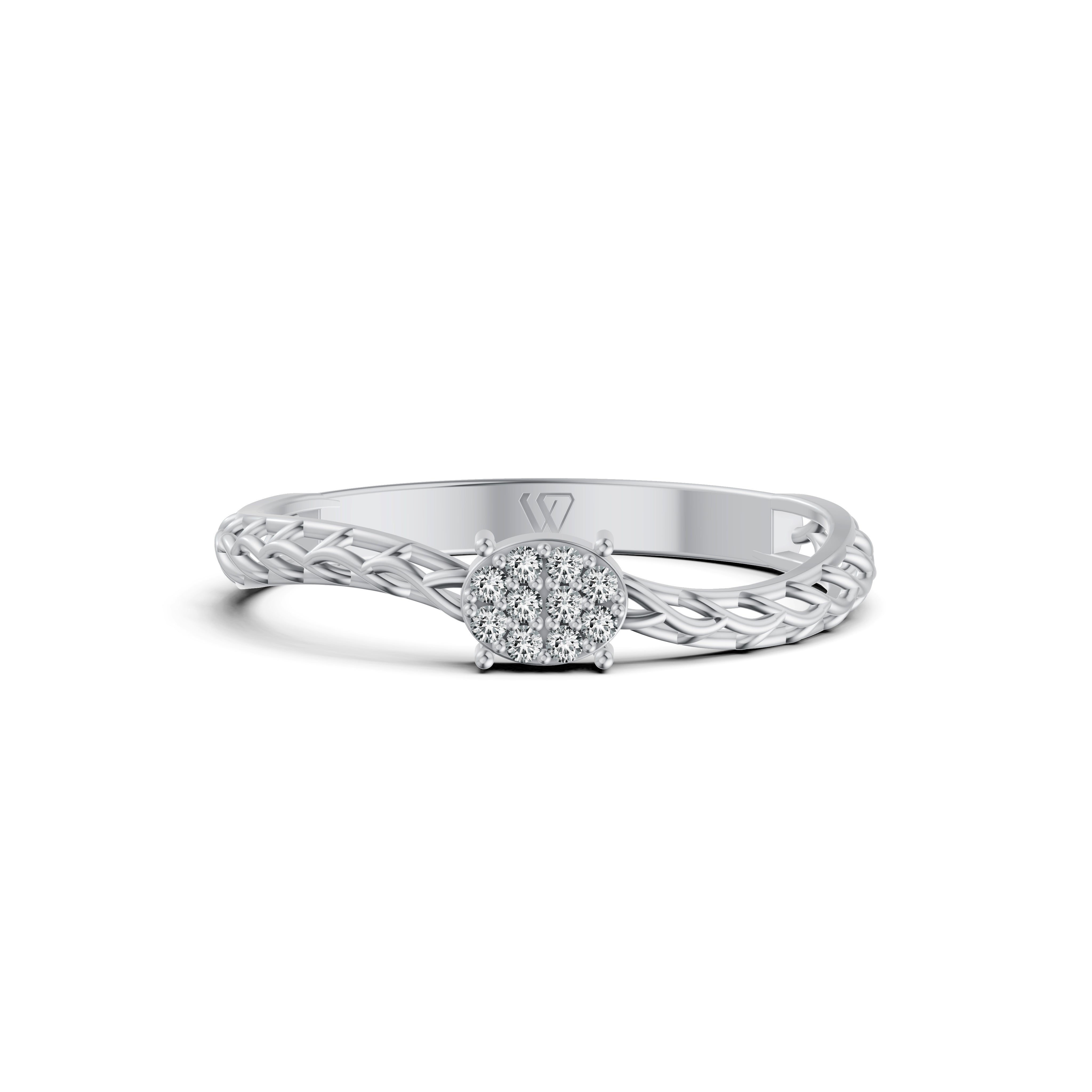 Entwined Cluster Diamond Ring