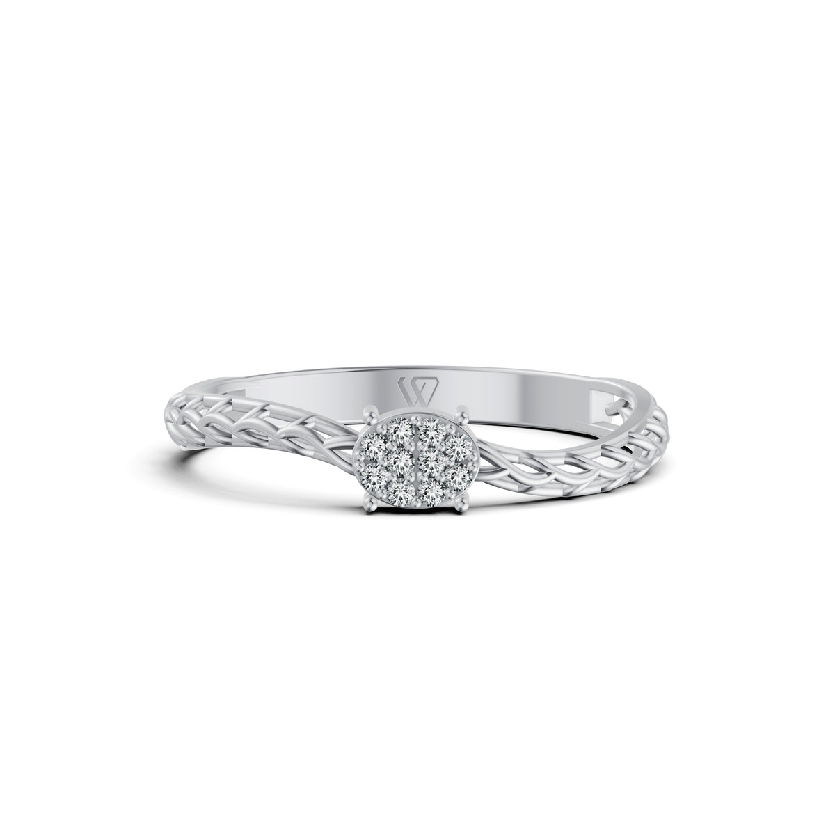 Entwined Cluster Diamond Ring