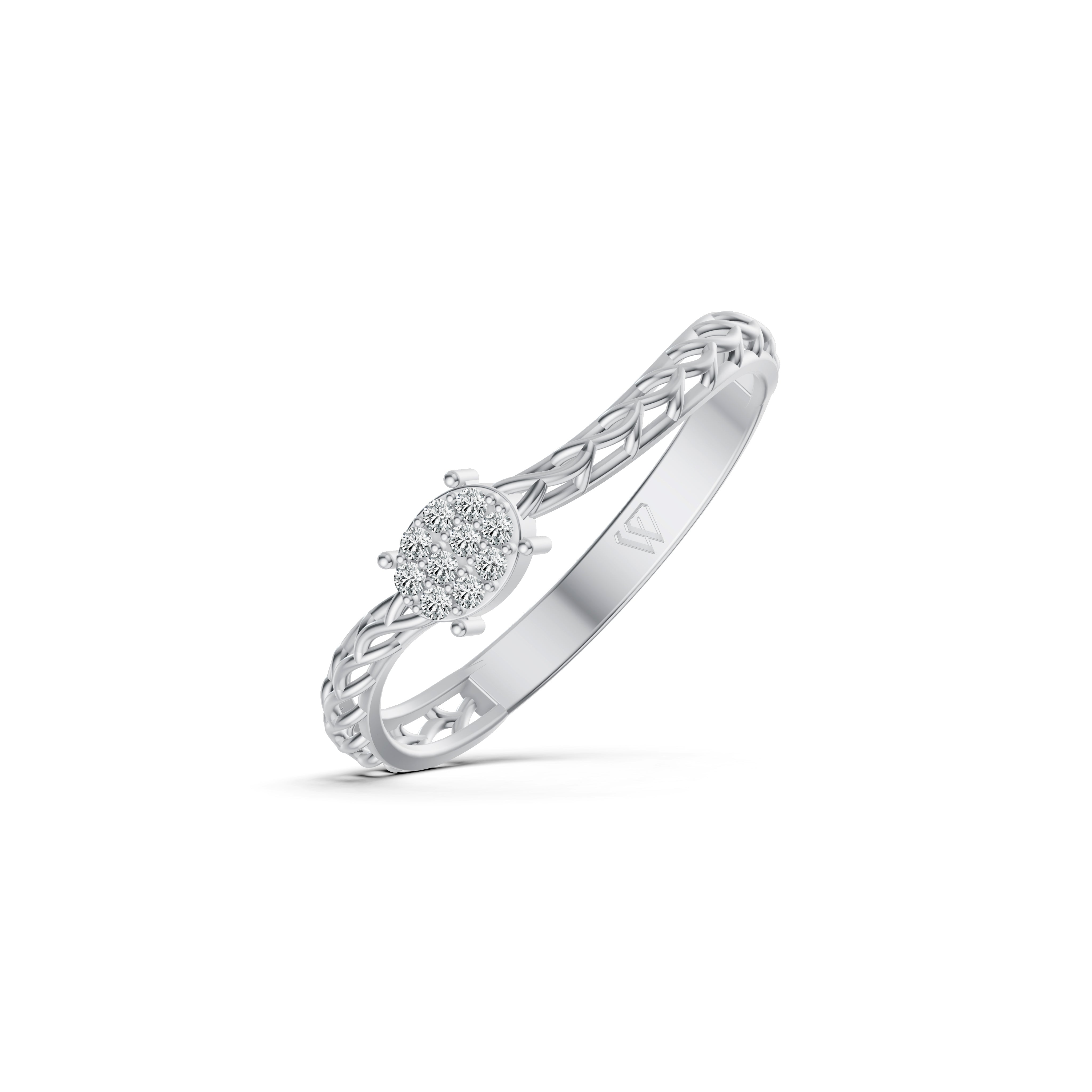 Entwined Cluster Diamond Ring