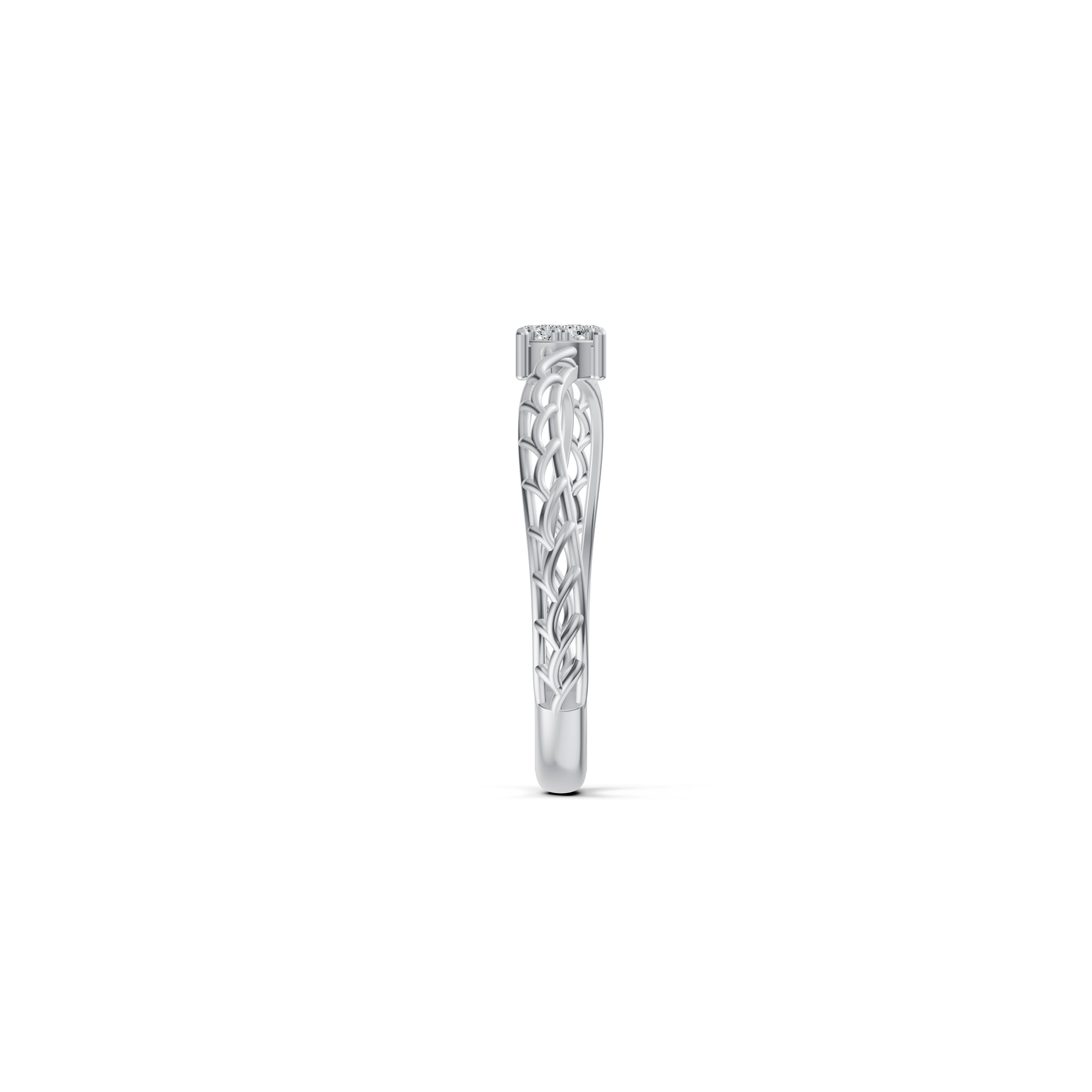 Entwined Cluster Diamond Ring