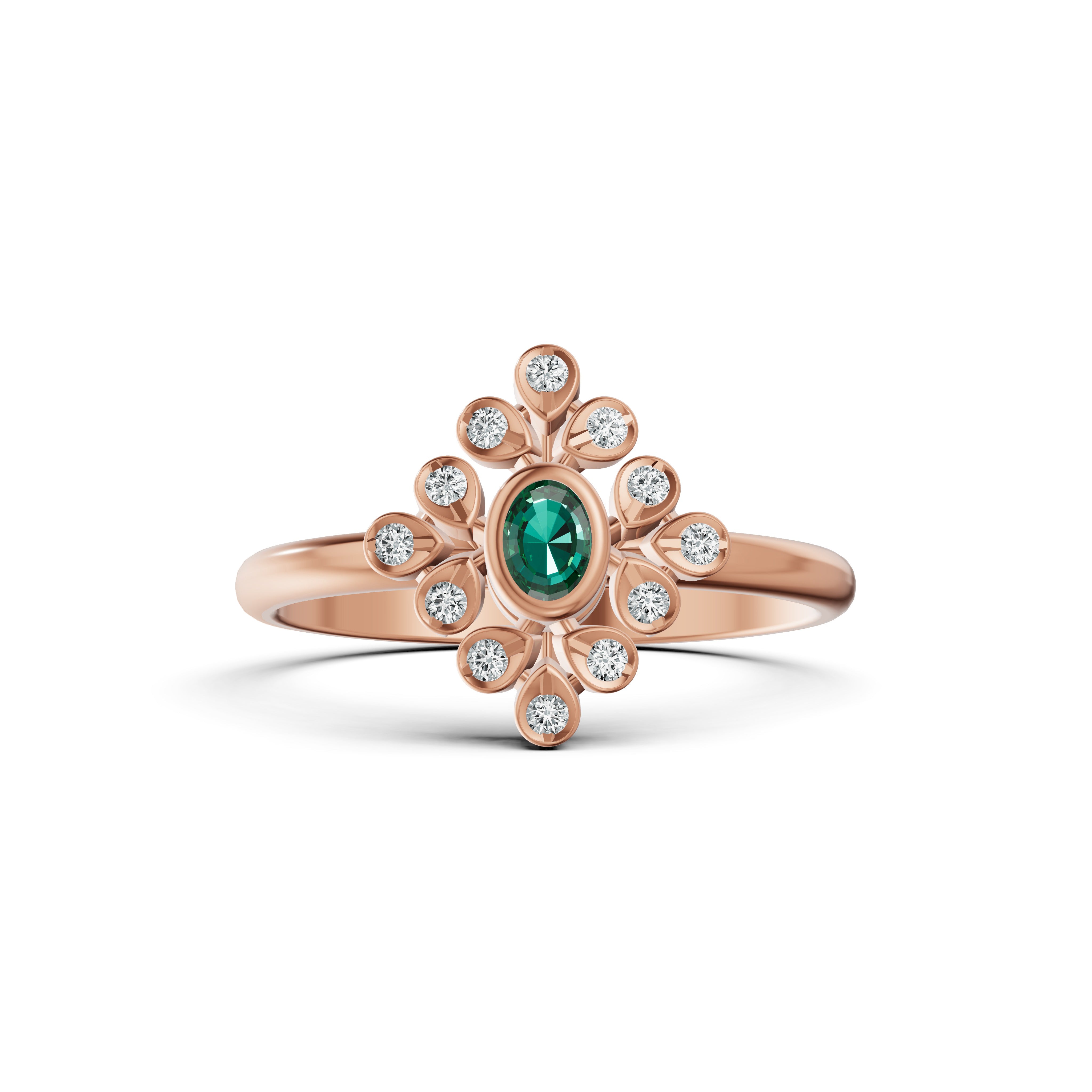 Emerald Bloom Diamond Ring