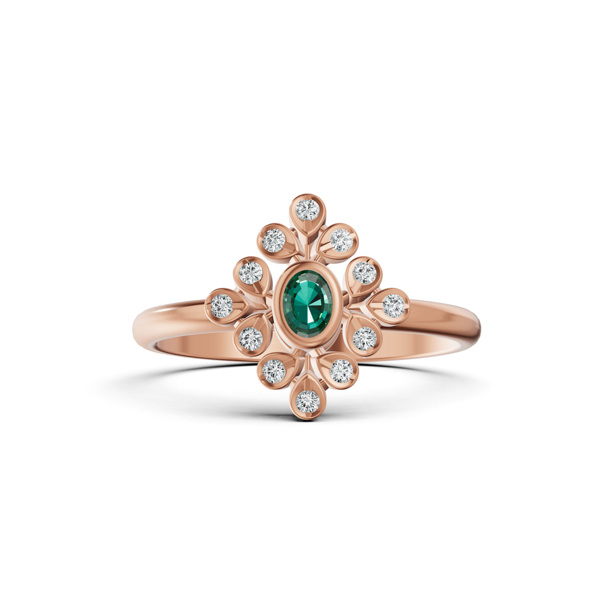 Emerald Bloom Diamond Ring