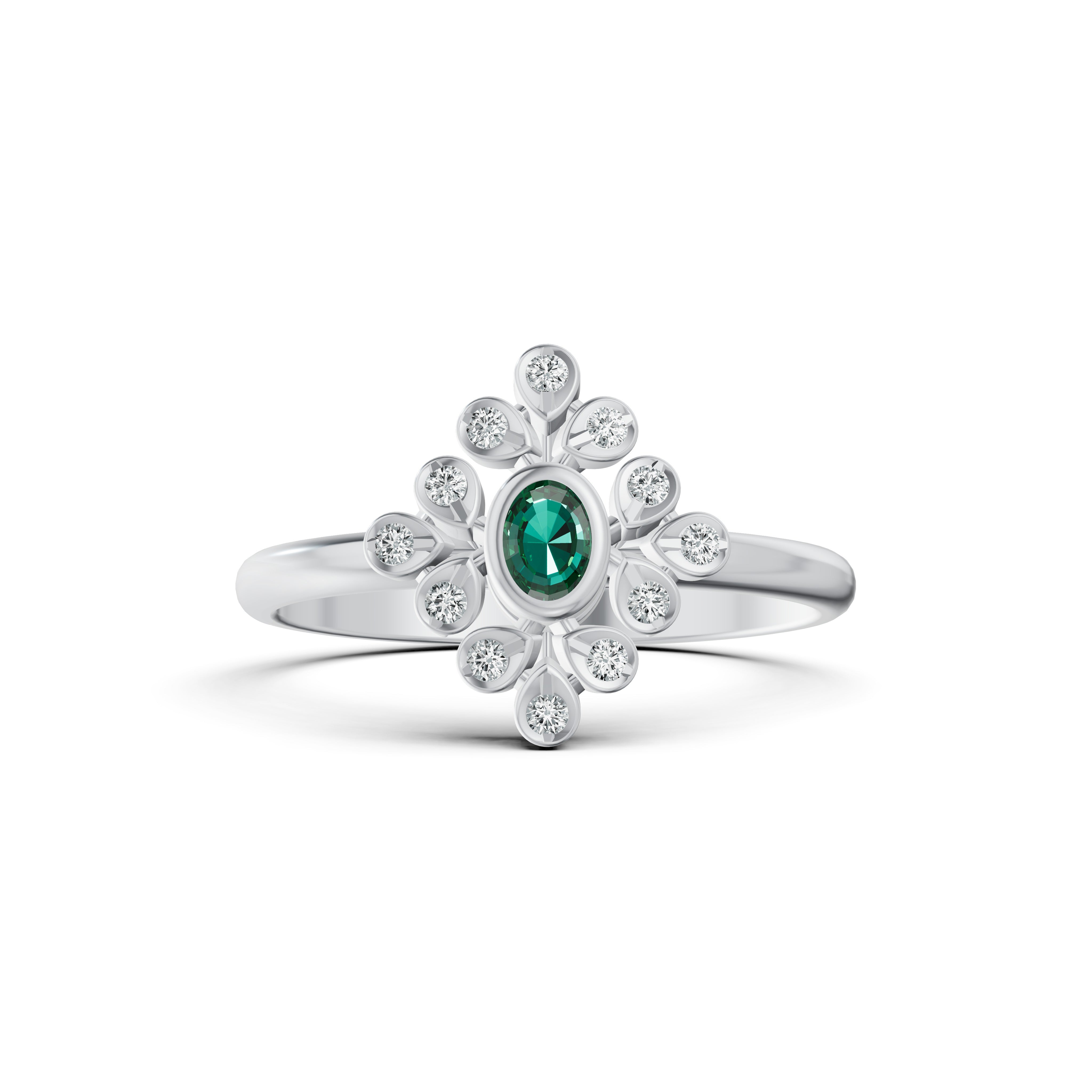 Emerald Bloom Diamond Ring