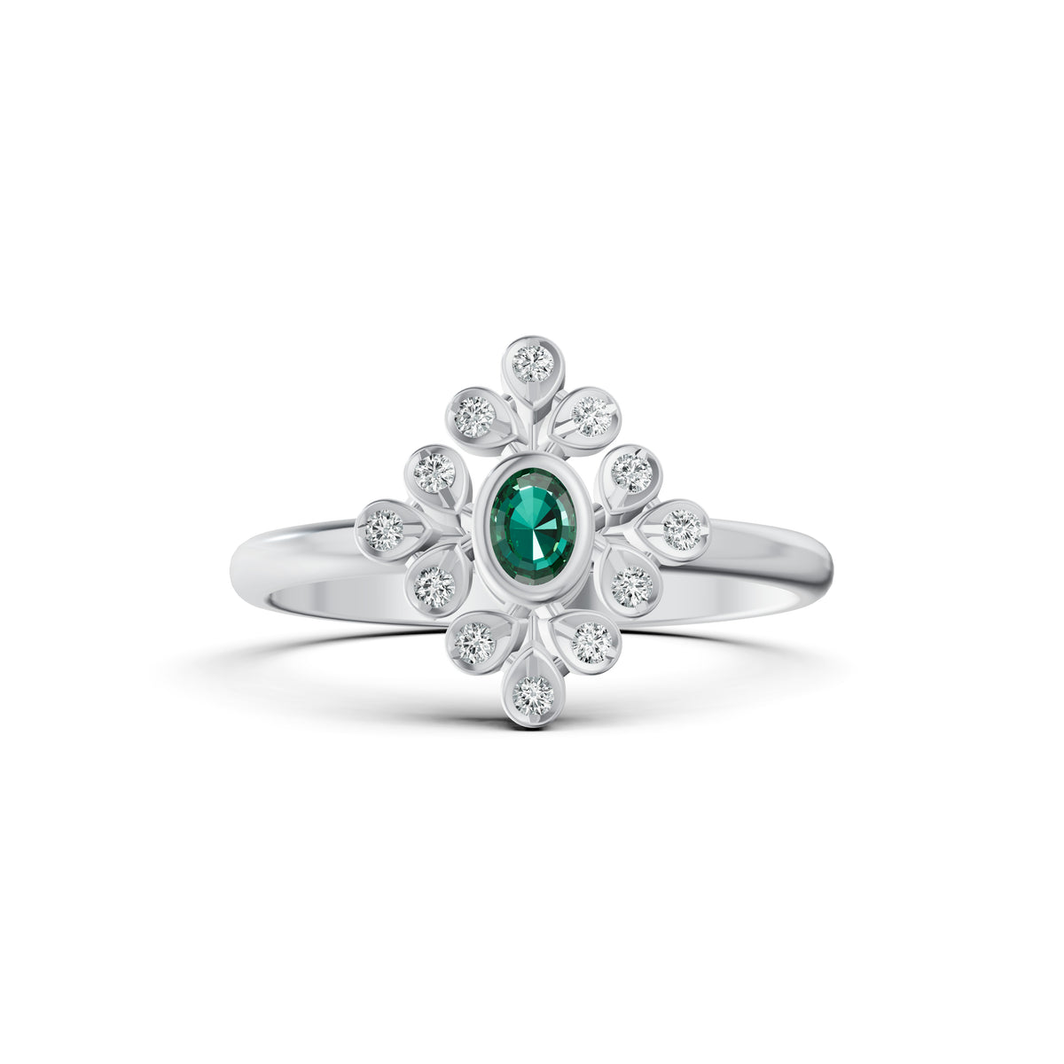 Emerald Bloom Diamond Ring