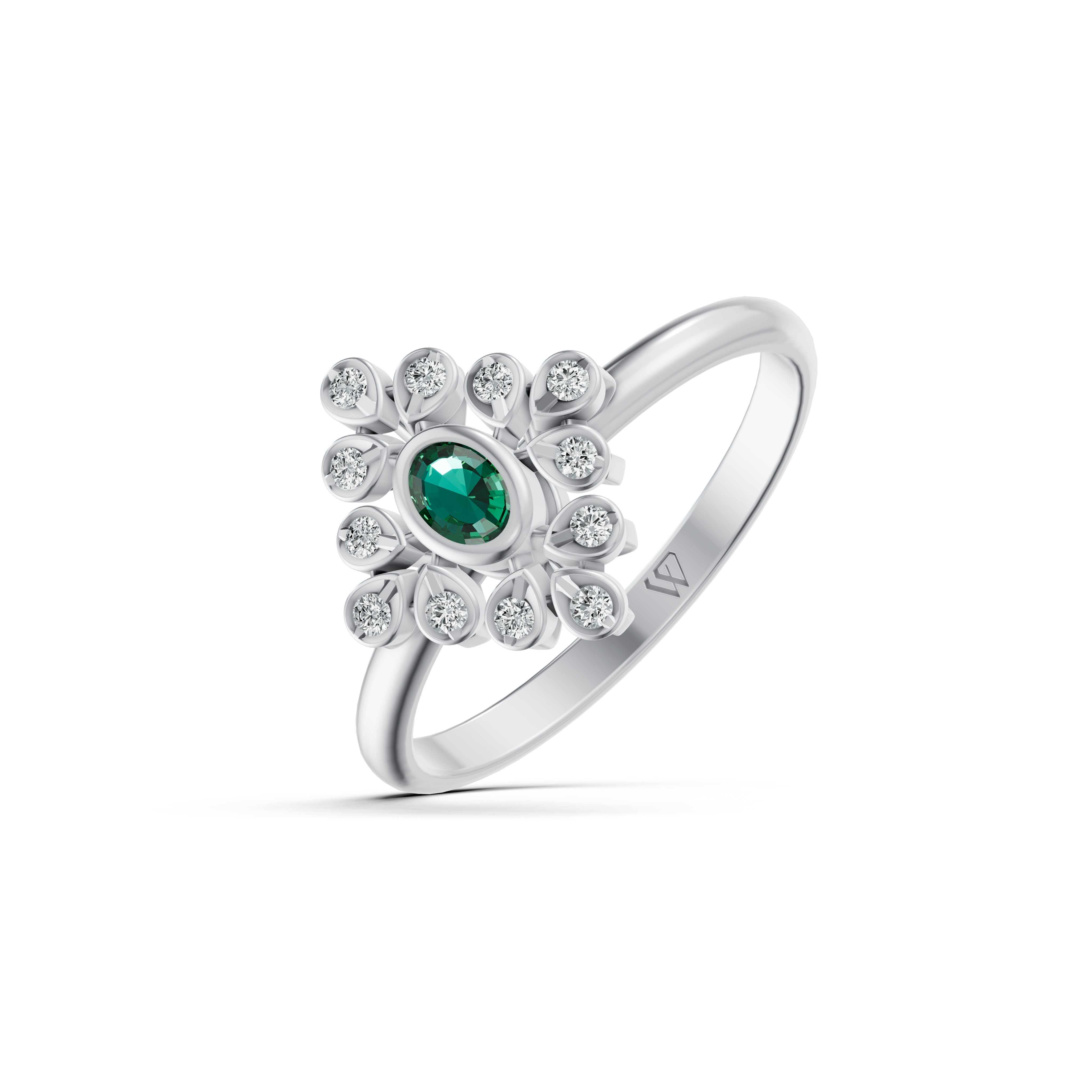 Emerald Bloom Diamond Ring