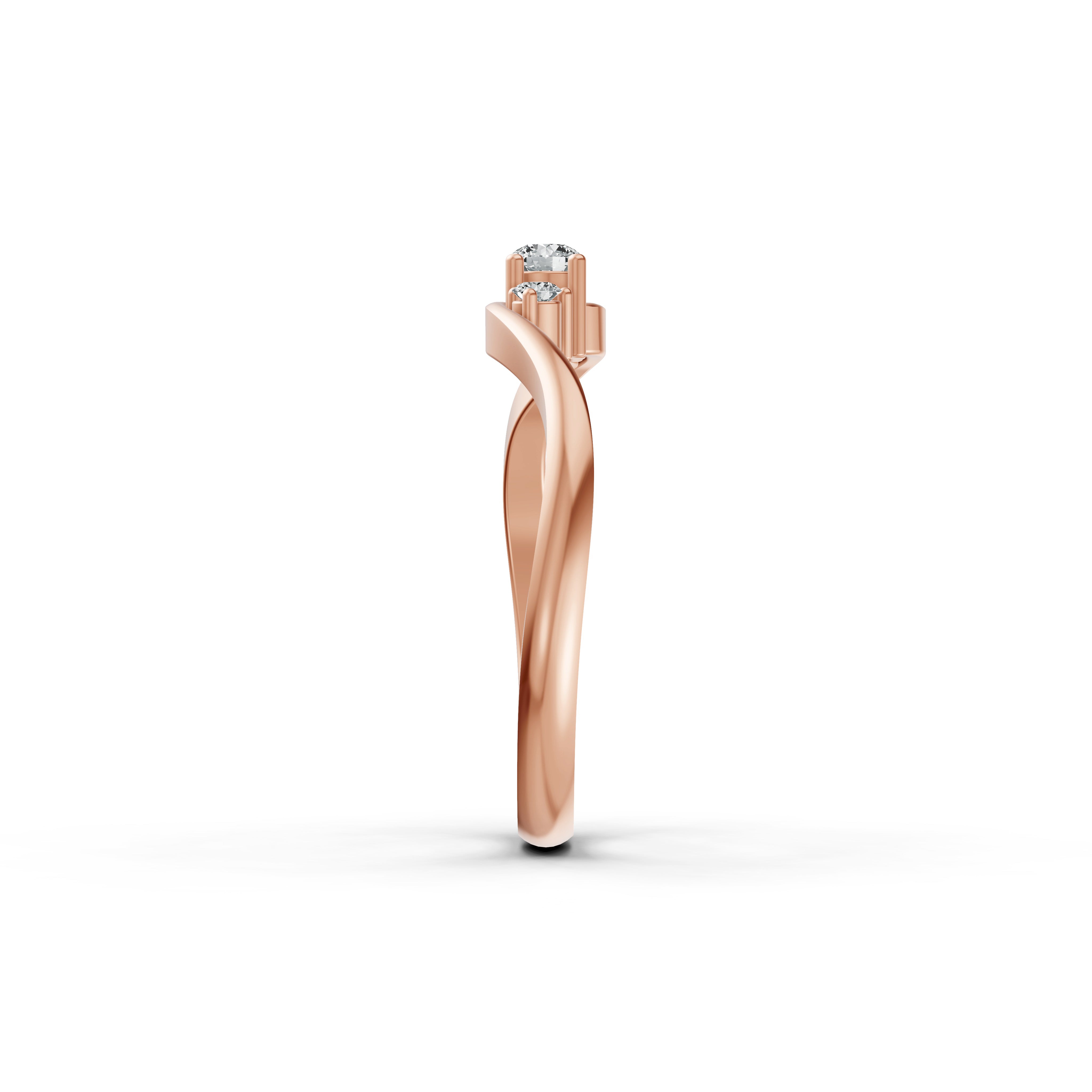 Trinity Wave Diamond Ring