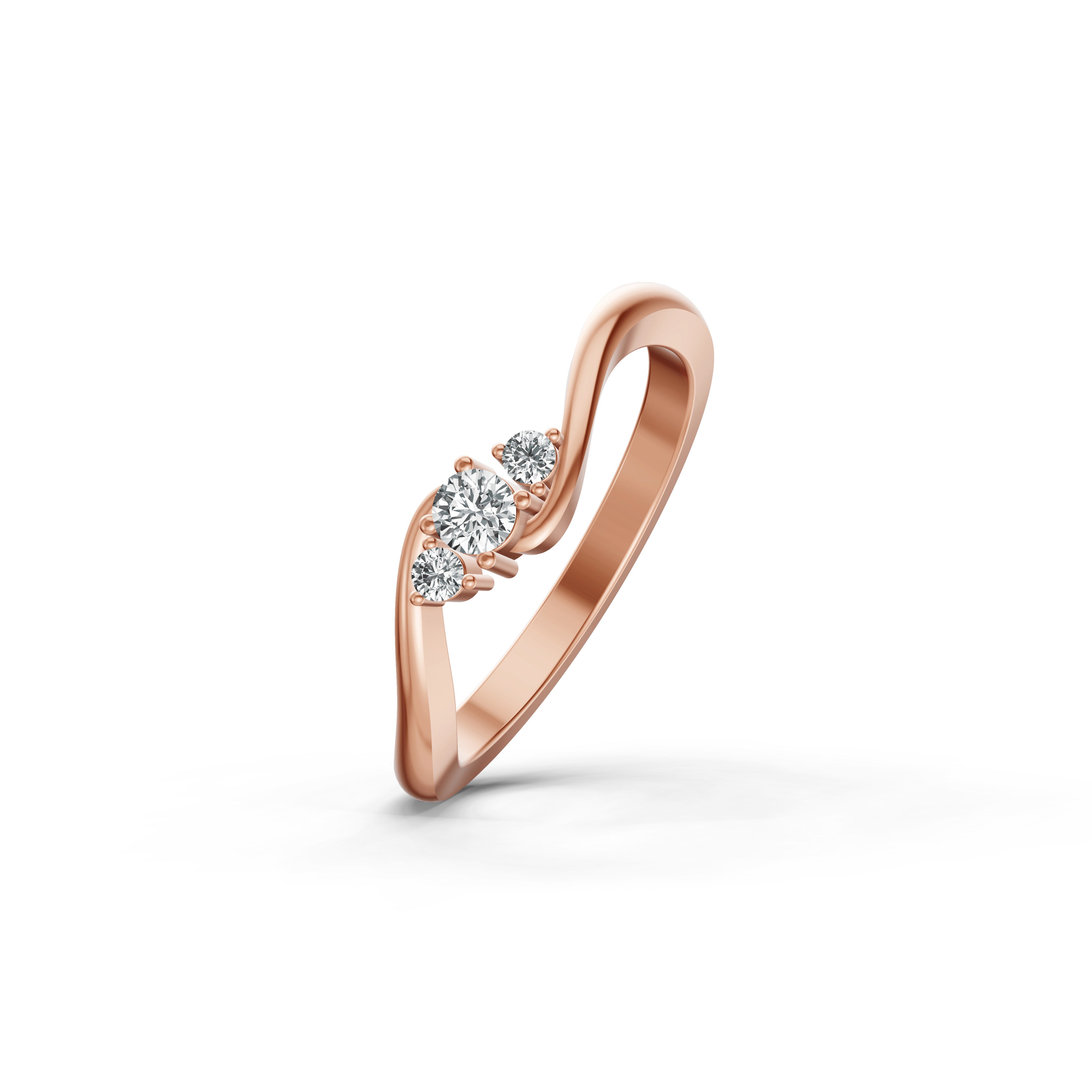 Trinity Wave Diamond Ring