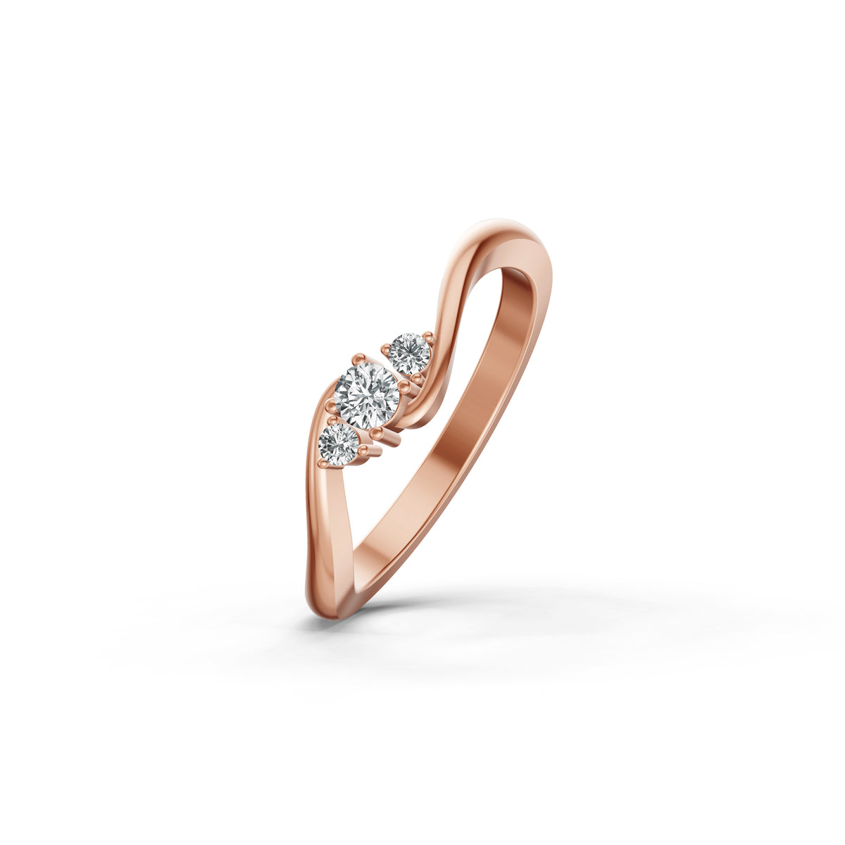 Trinity Wave Diamond Ring