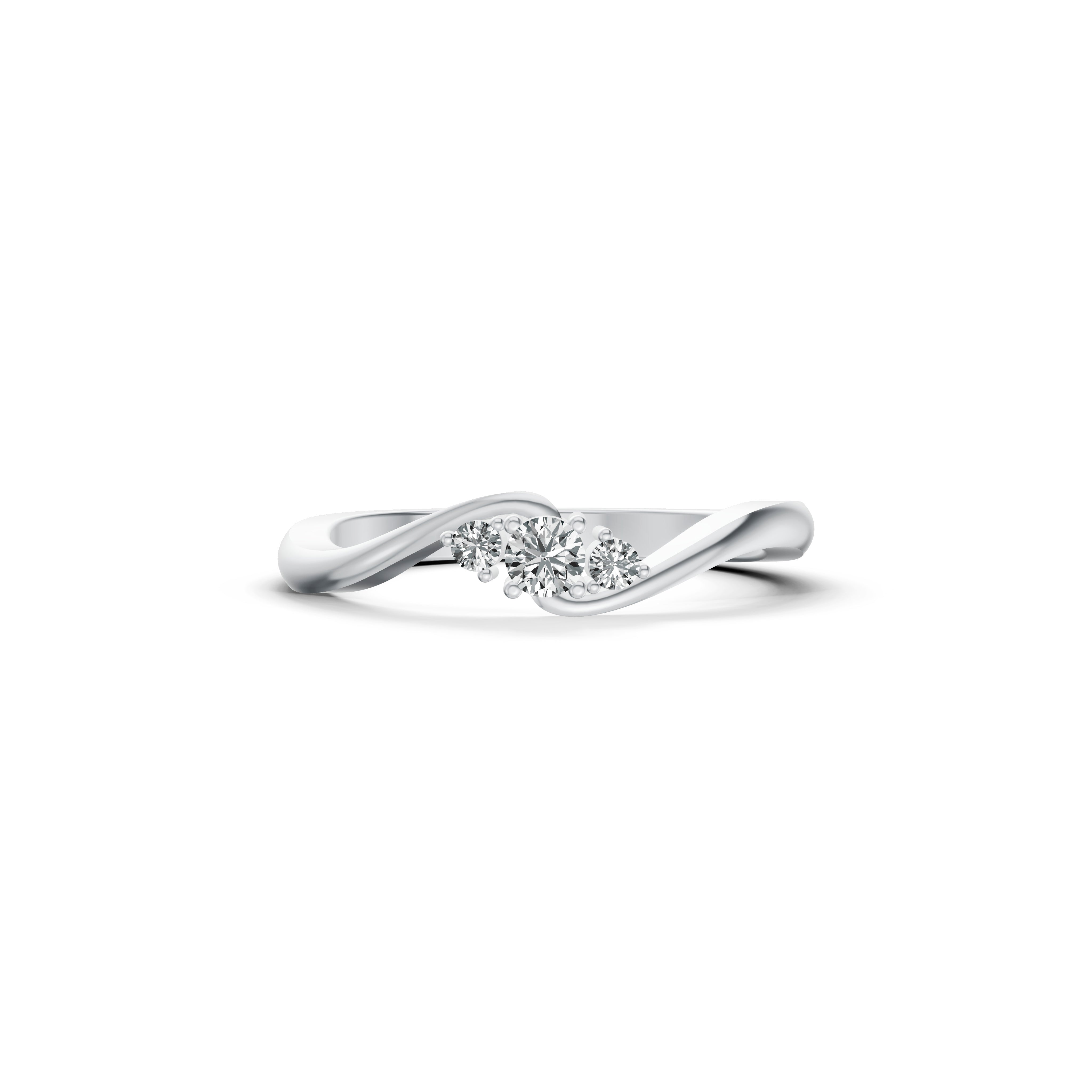Trinity Wave Diamond Ring