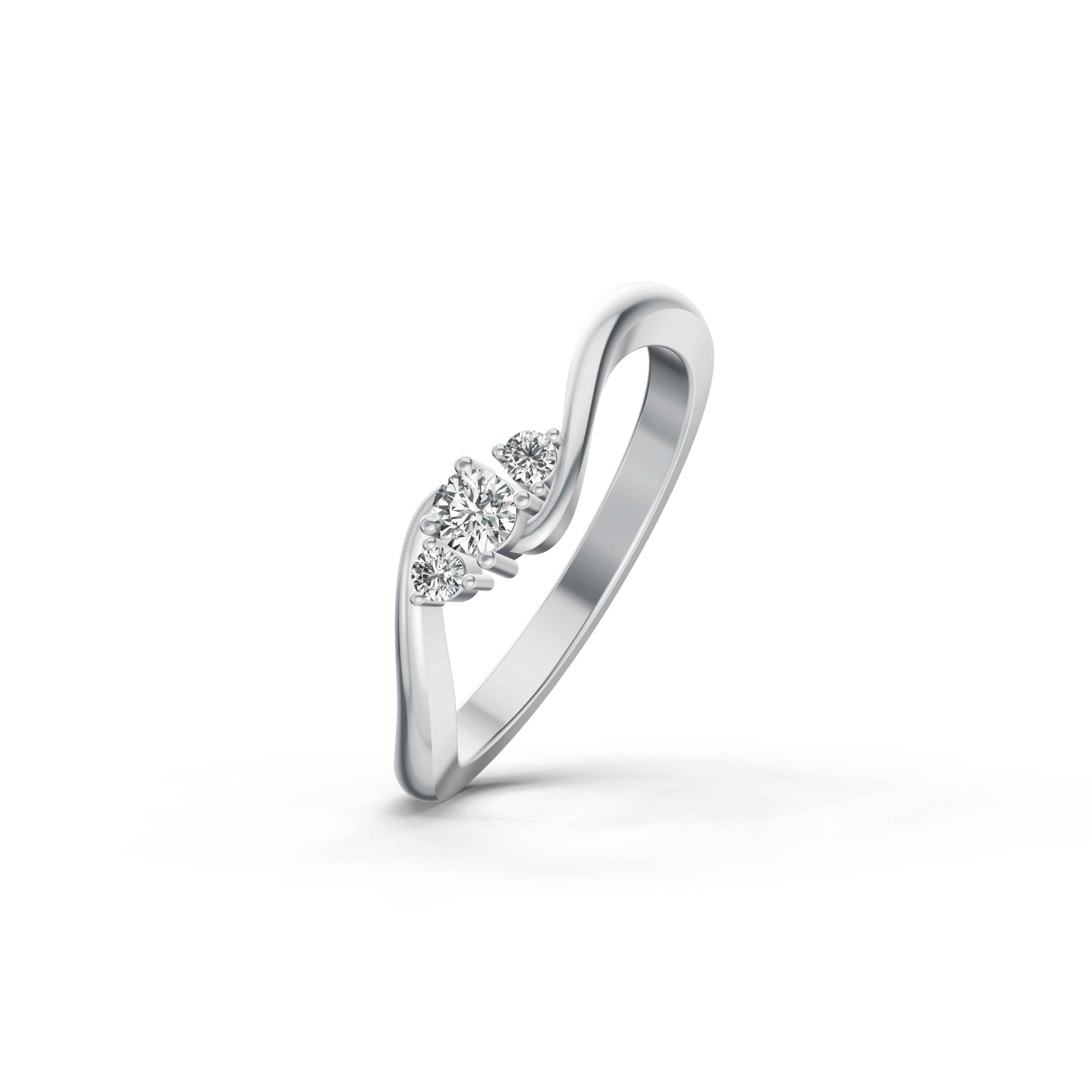Trinity Wave Diamond Ring