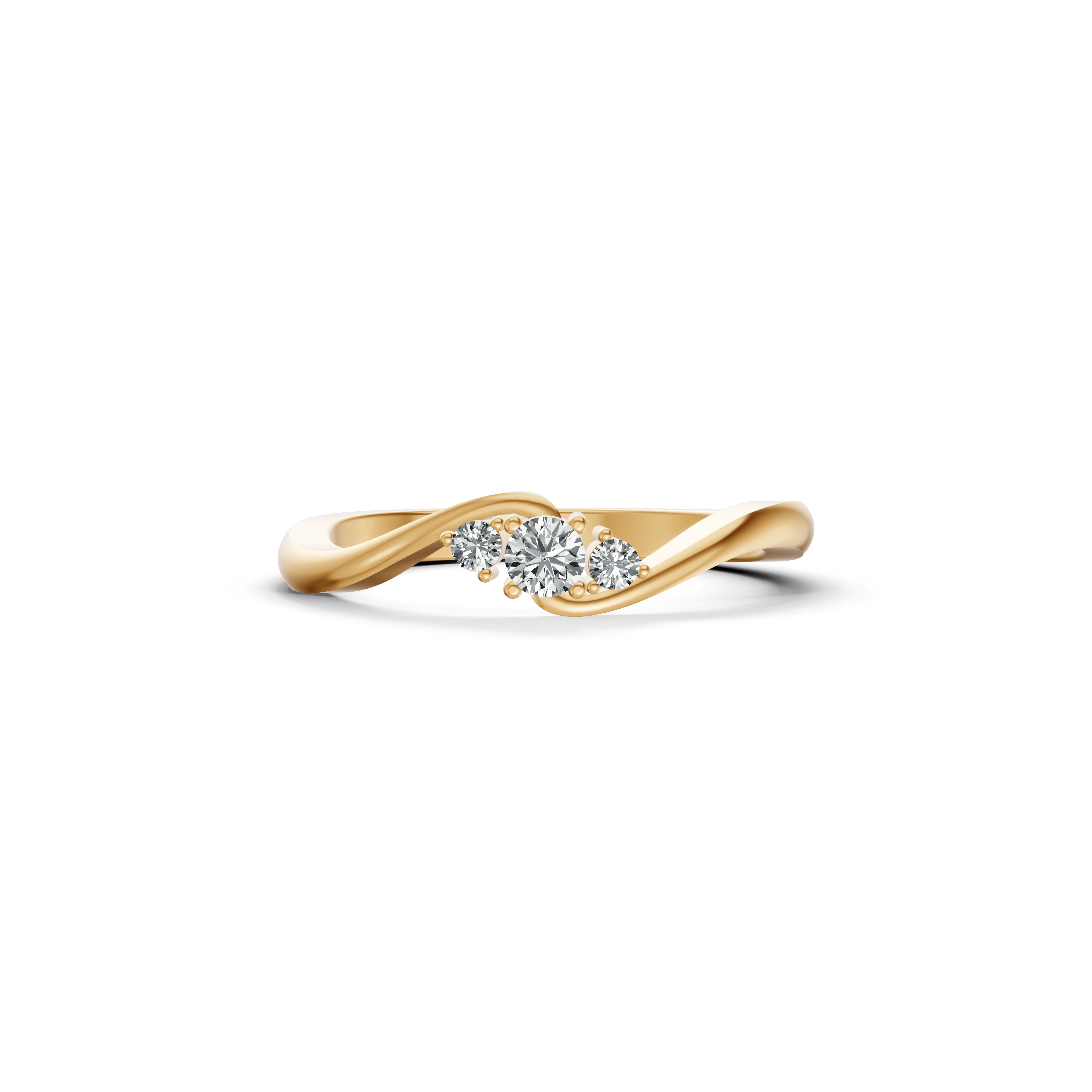 Trinity Wave Diamond Ring