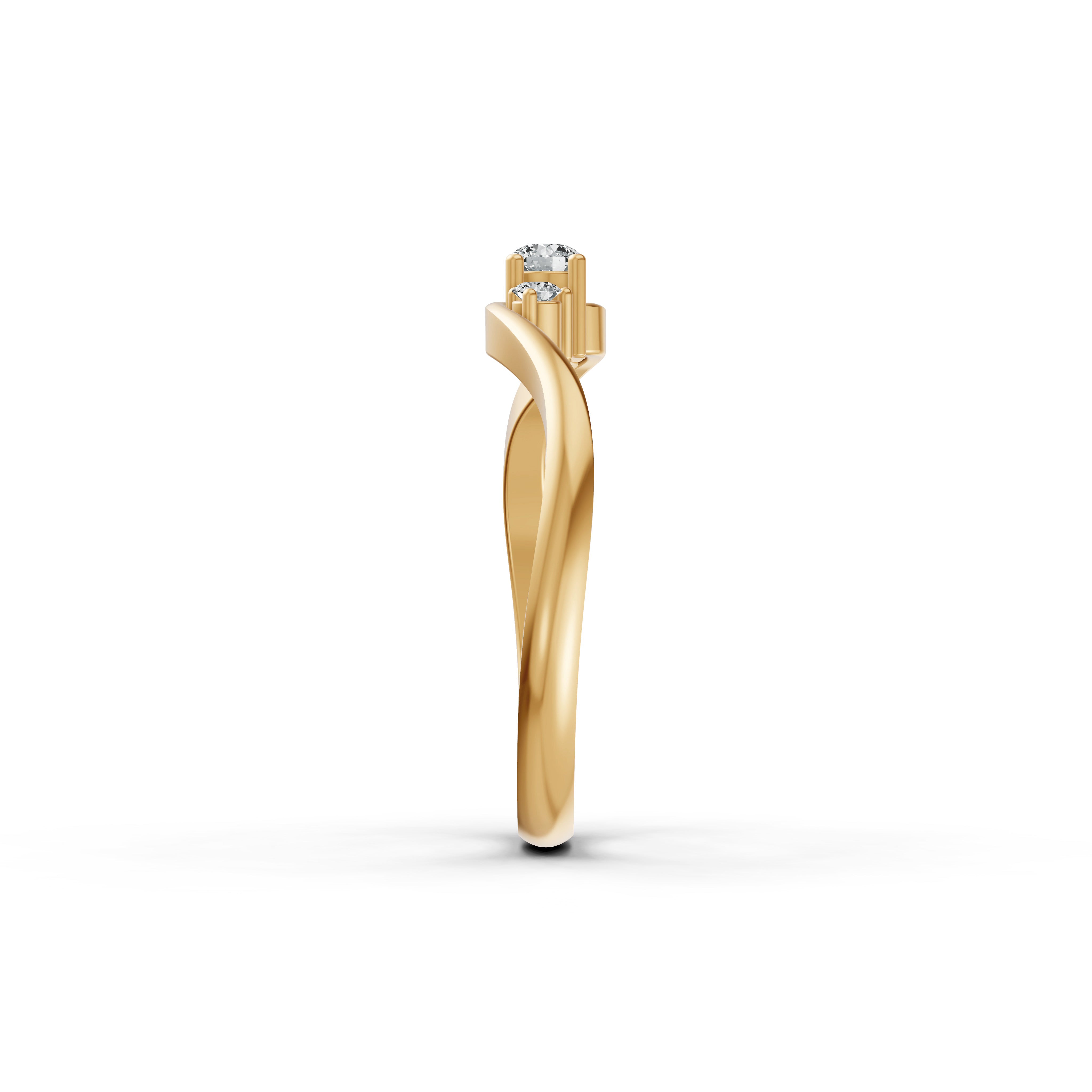 Trinity Wave Diamond Ring