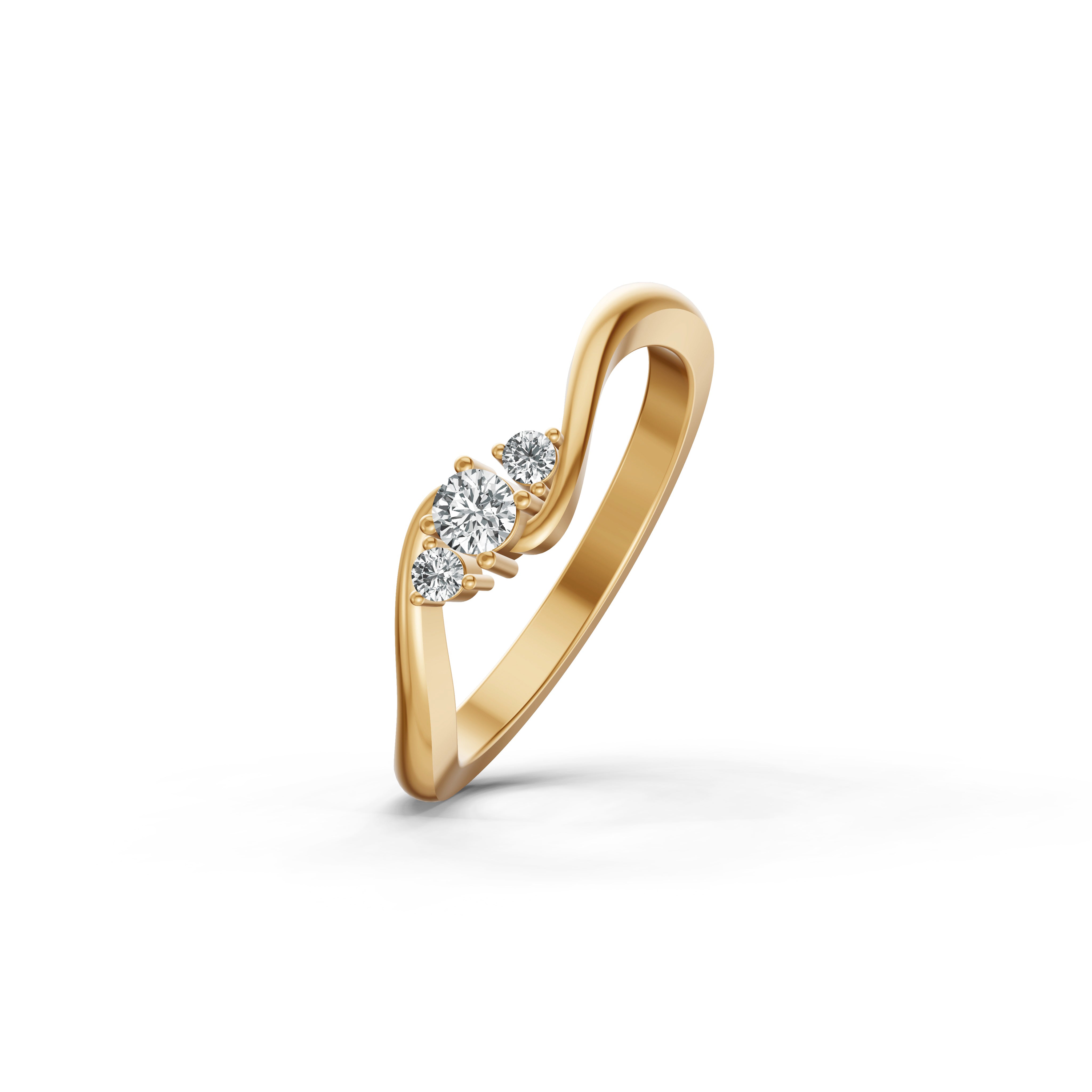 Trinity Wave Diamond Ring