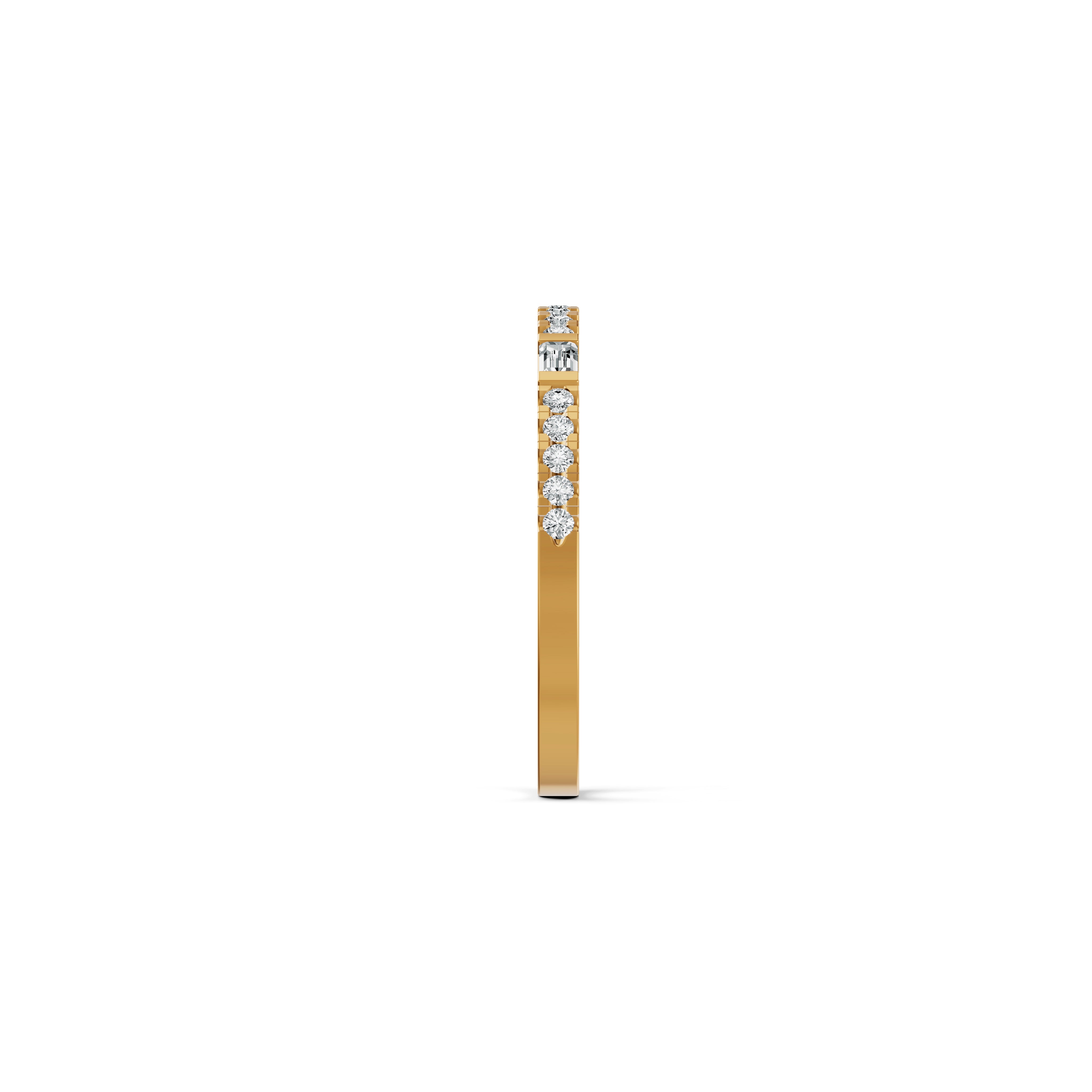 Sleek Baguette & Round Diamond Ring