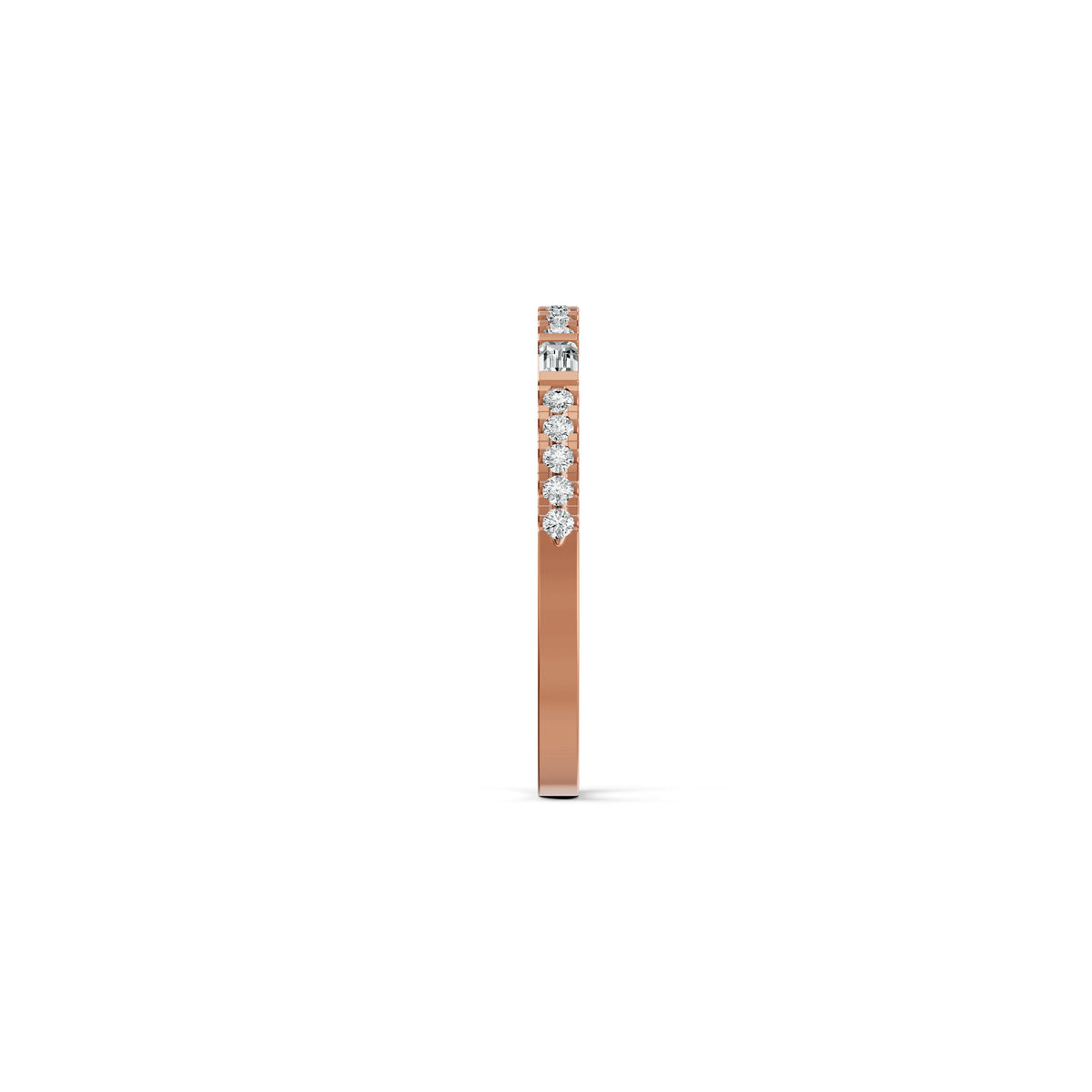 Sleek Baguette & Round Diamond Ring