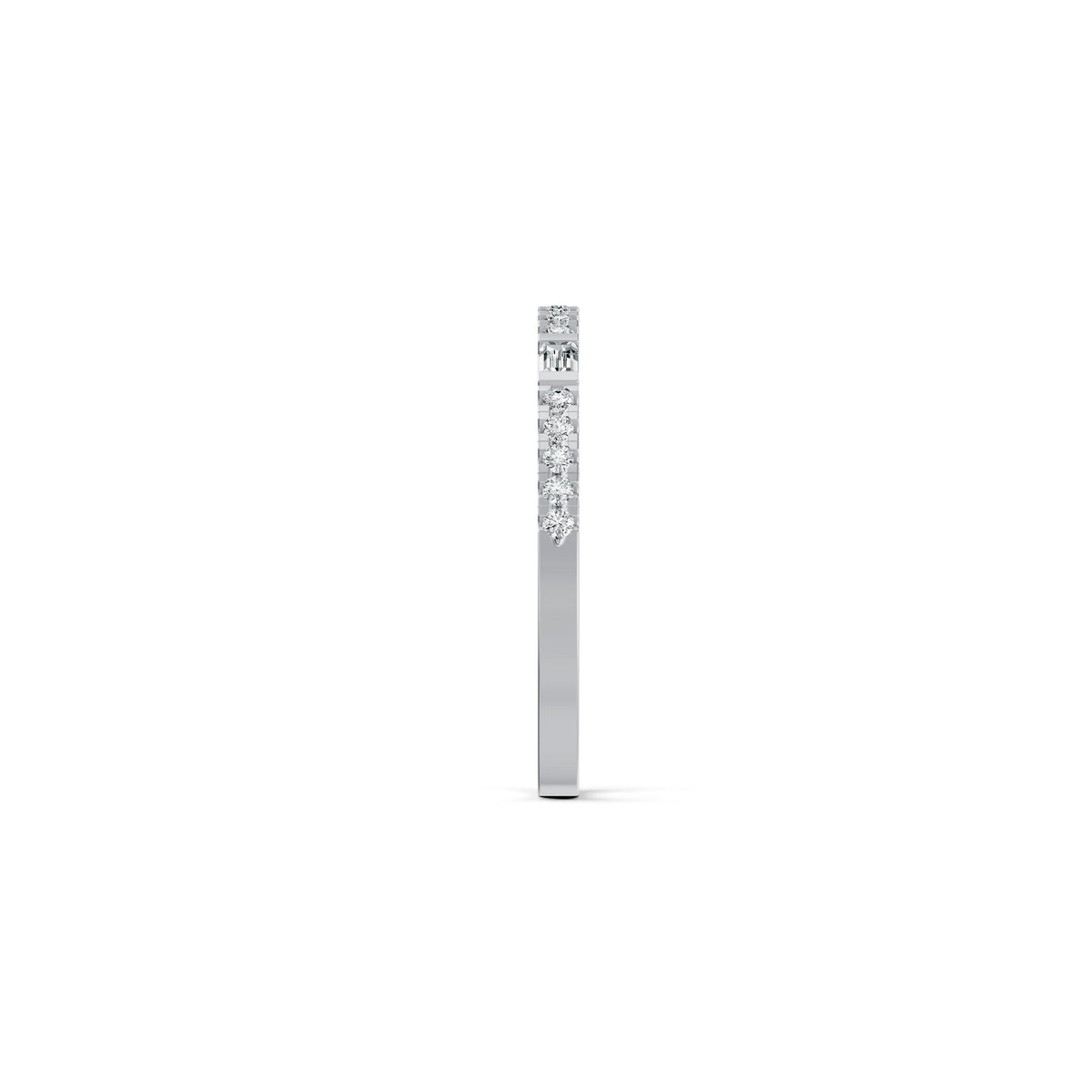 Sleek Baguette & Round Diamond Ring