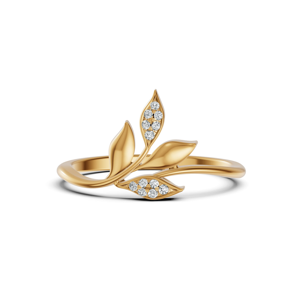 Leaf Whisper Diamond Ring