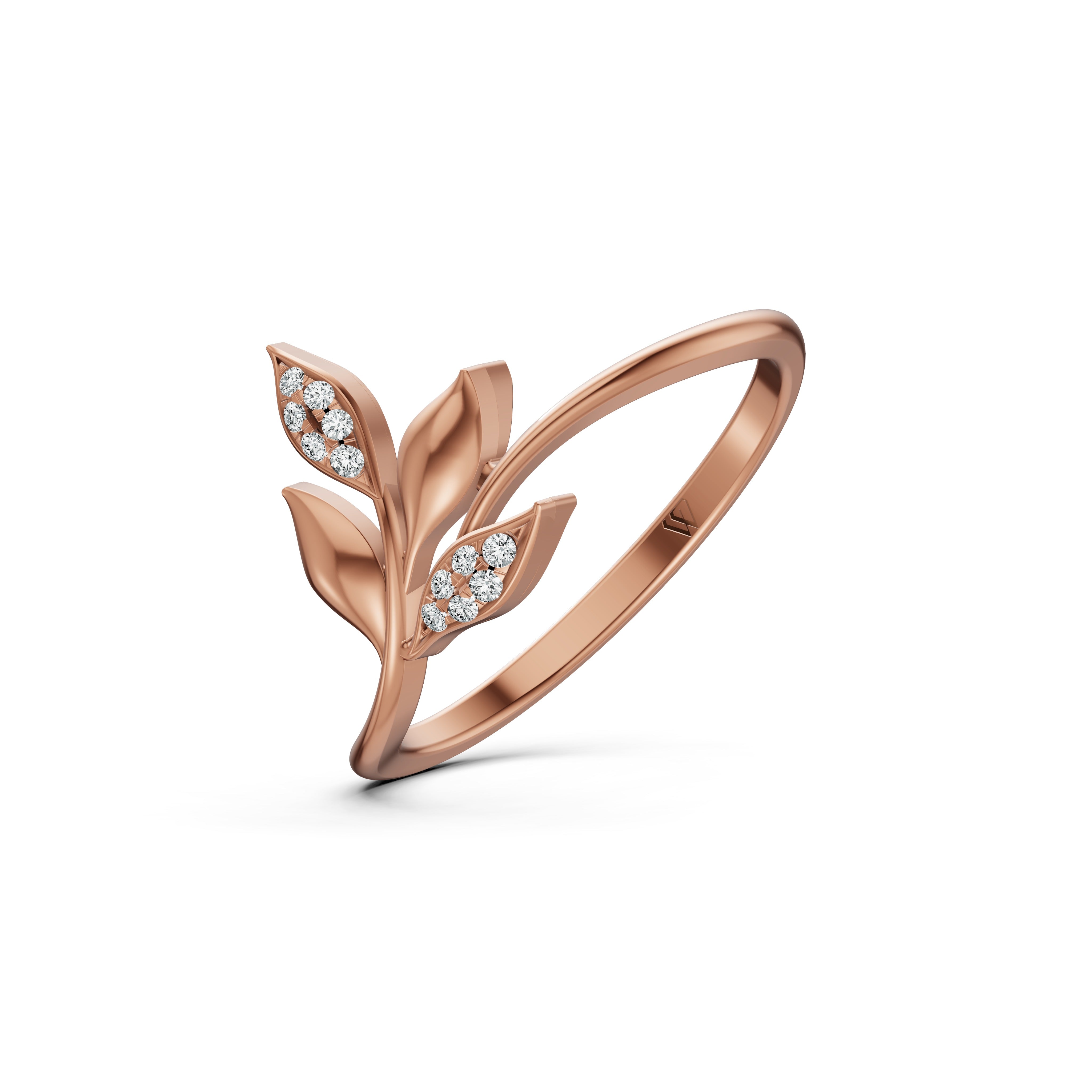 Leaf Whisper Diamond Ring