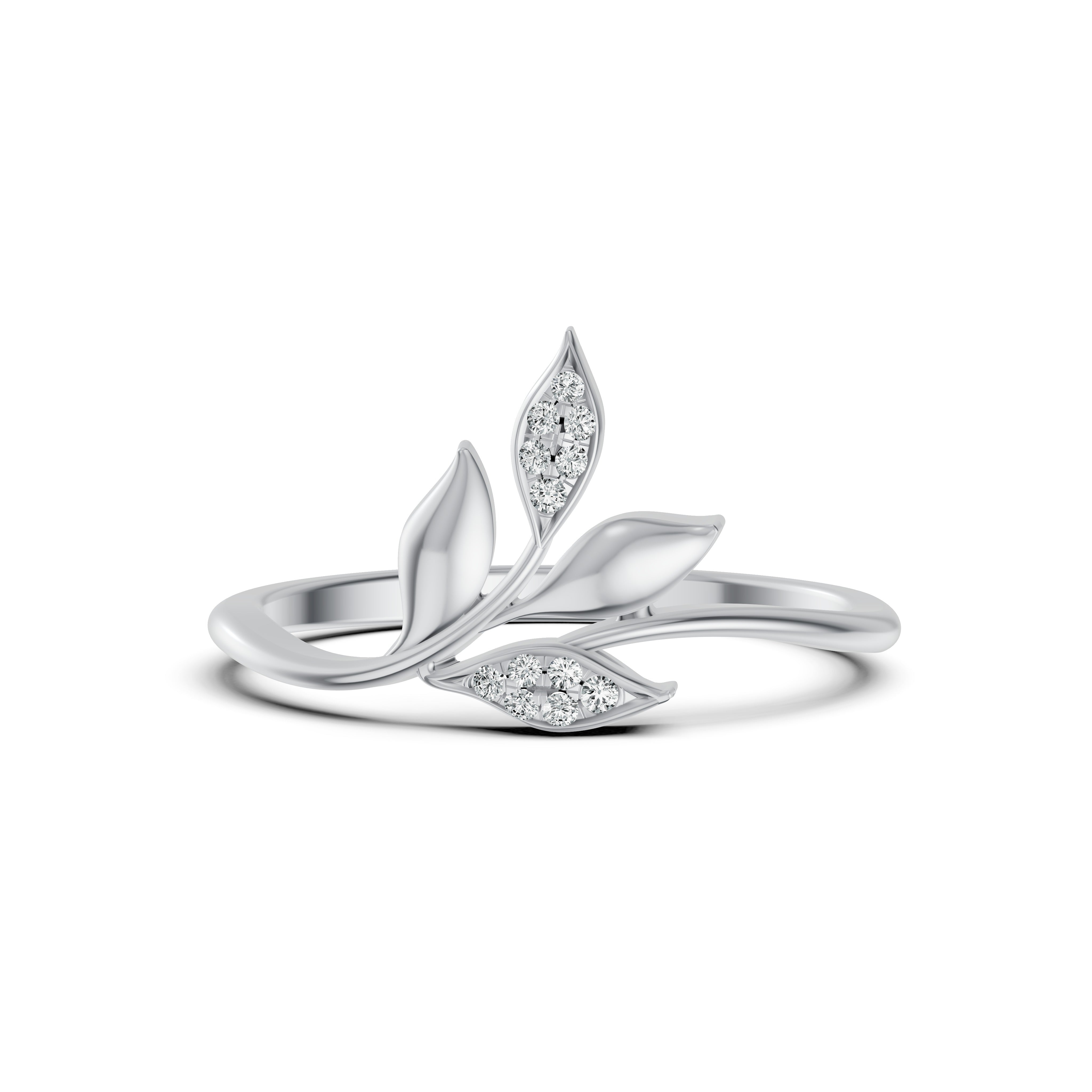 Leaf Whisper Diamond Ring