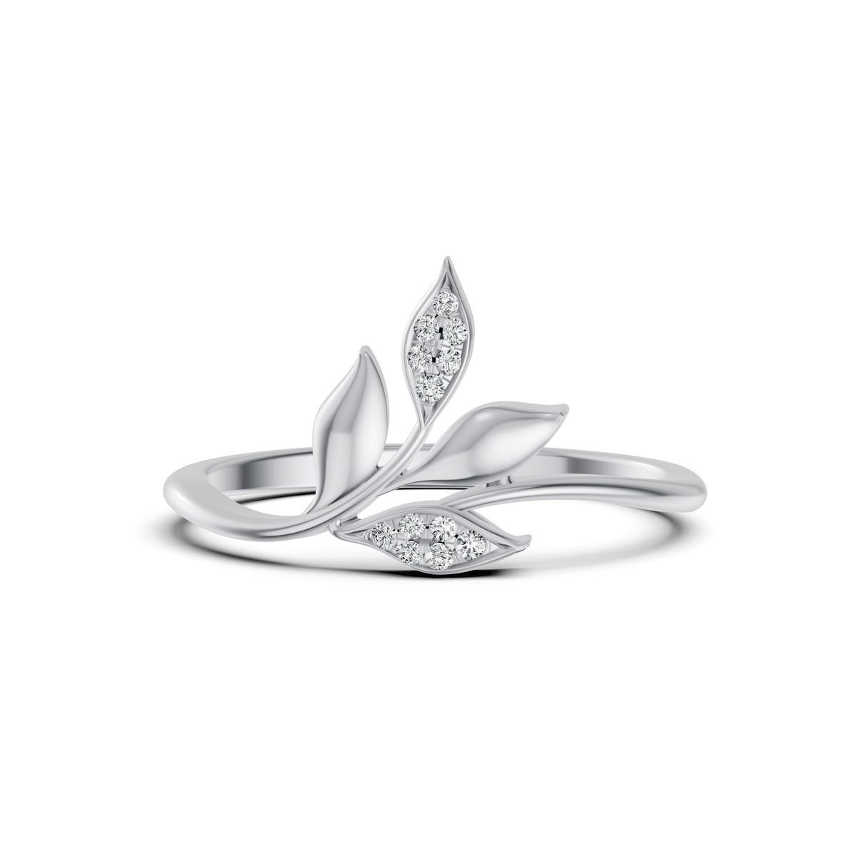 Leaf Whisper Diamond Ring