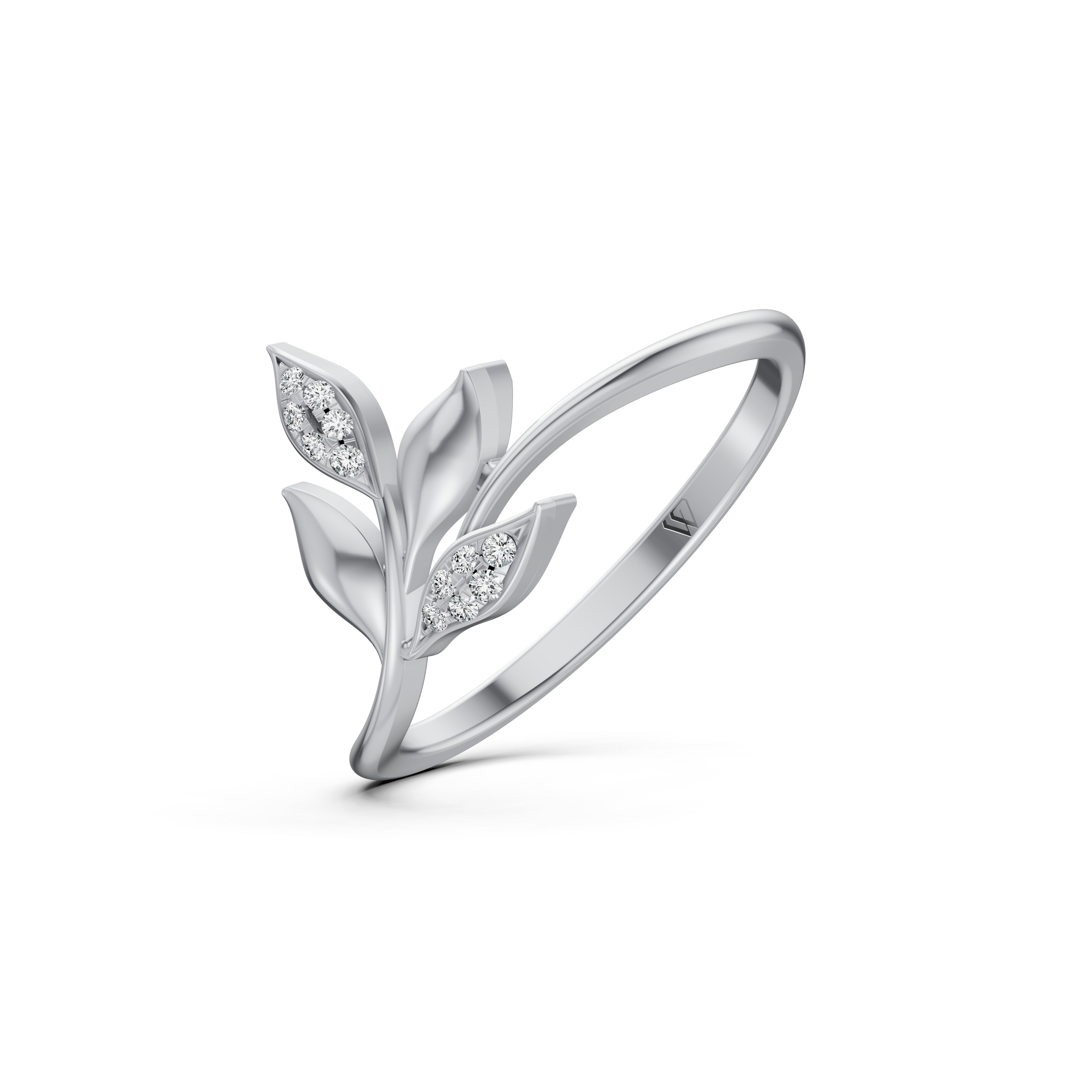 Leaf Whisper Diamond Ring