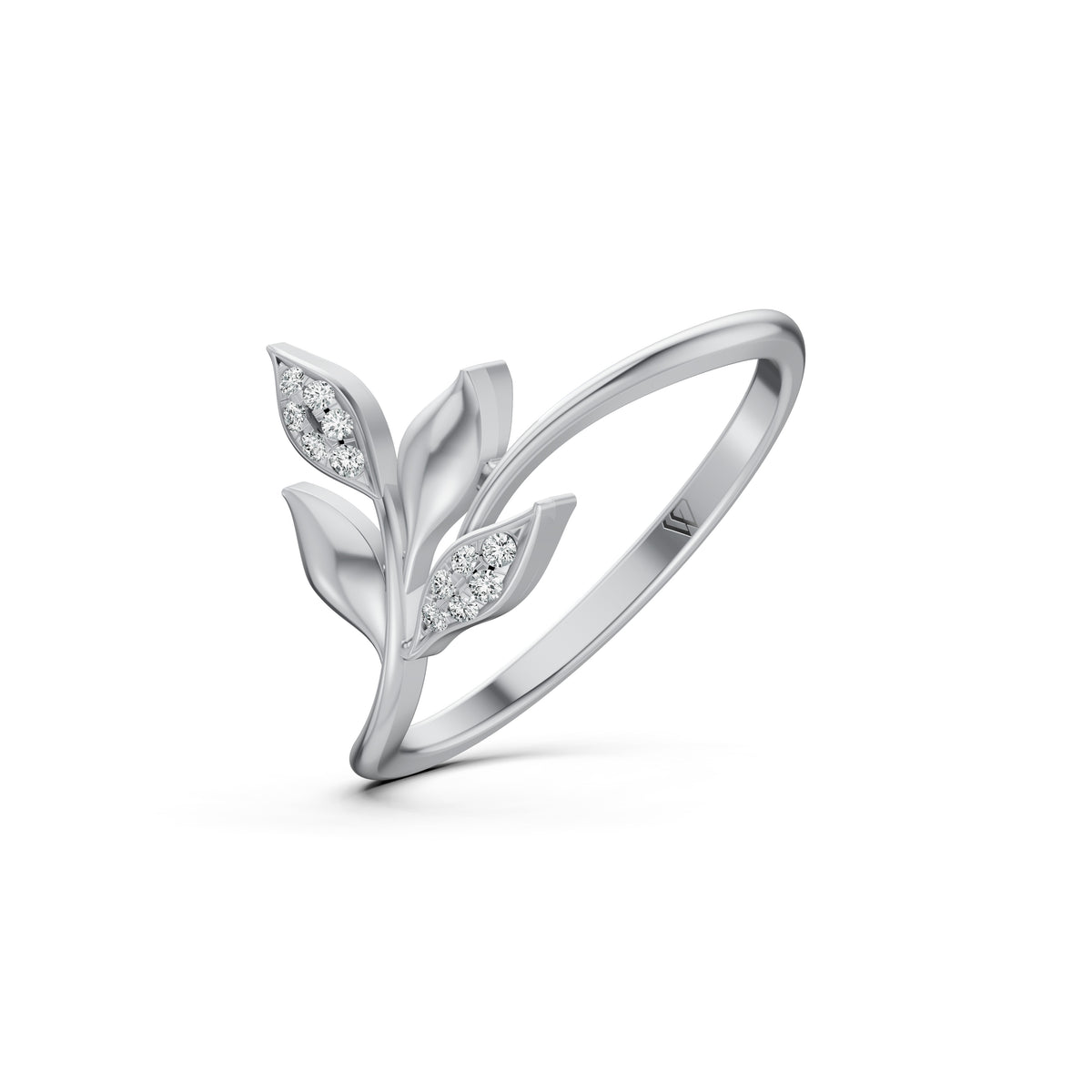 Leaf Whisper Diamond Ring