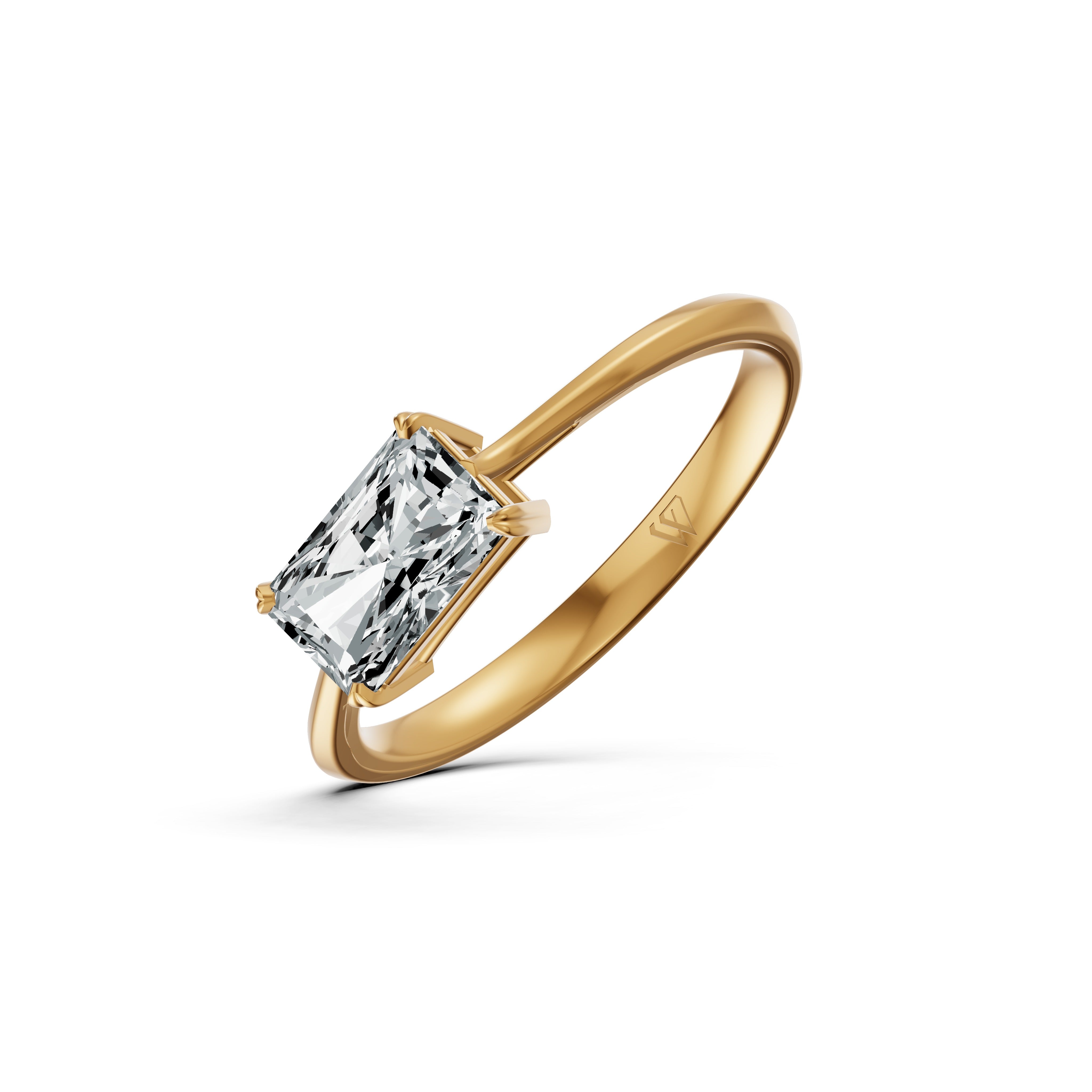 Emerald Grace Solitaire Diamond Ring