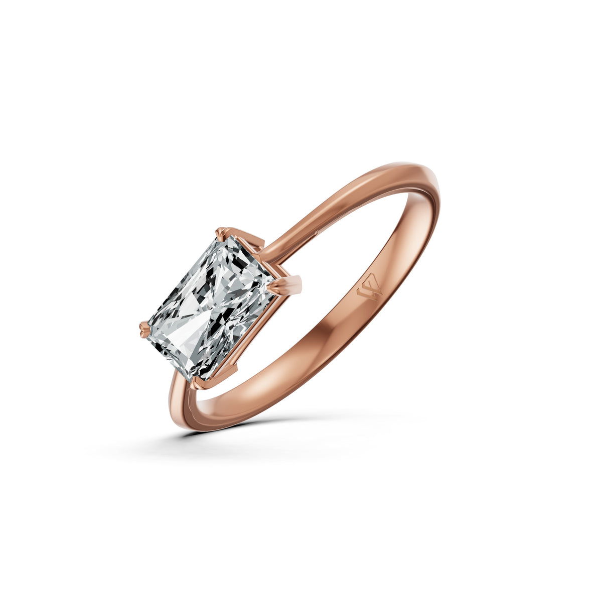 Emerald Grace Solitaire Diamond Ring