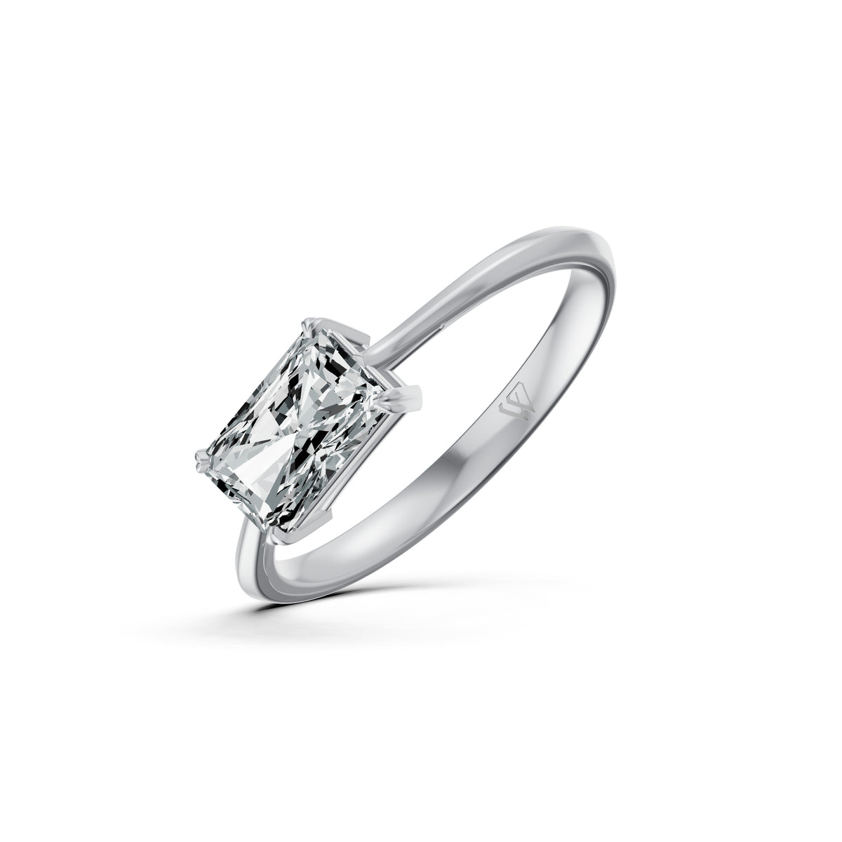 Emerald Grace Solitaire Diamond Ring