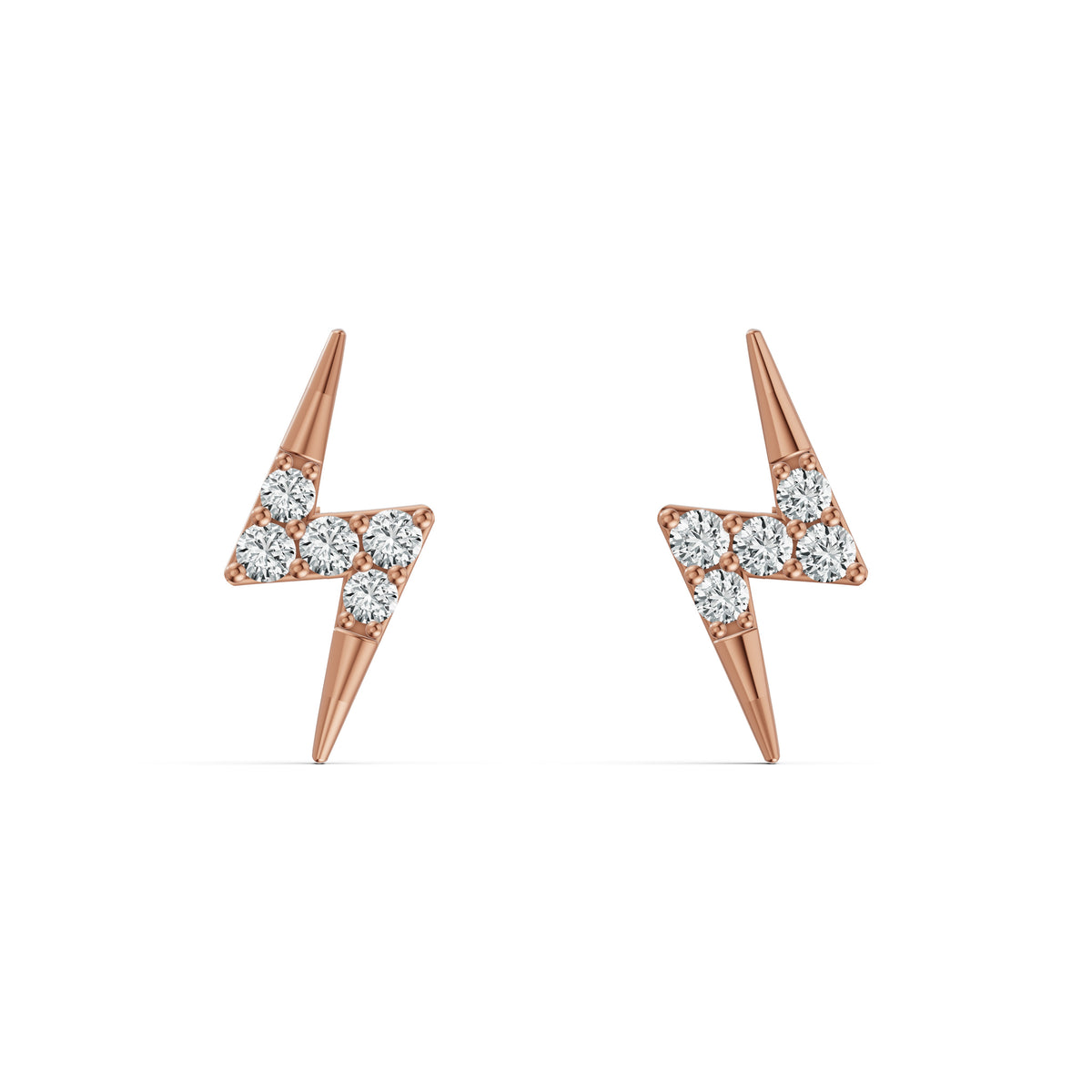 Electric Bolt Stud Diamond Earrings