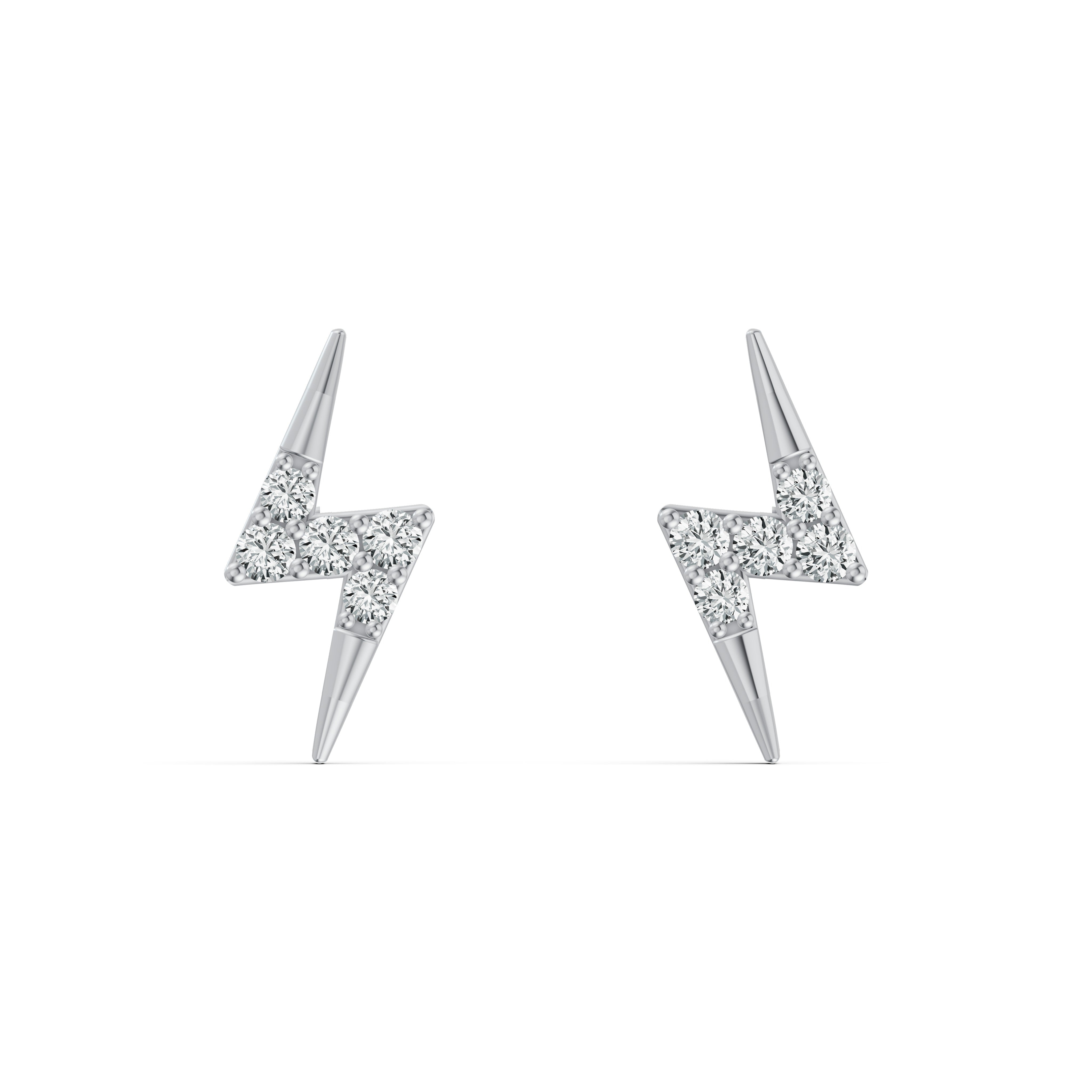 Electric Bolt Stud Diamond Earrings