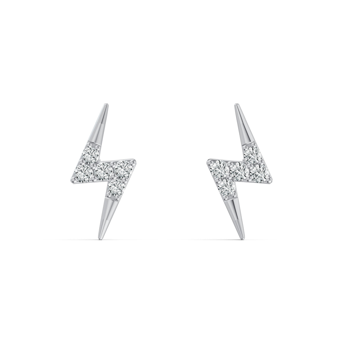 Electric Bolt Stud Diamond Earrings