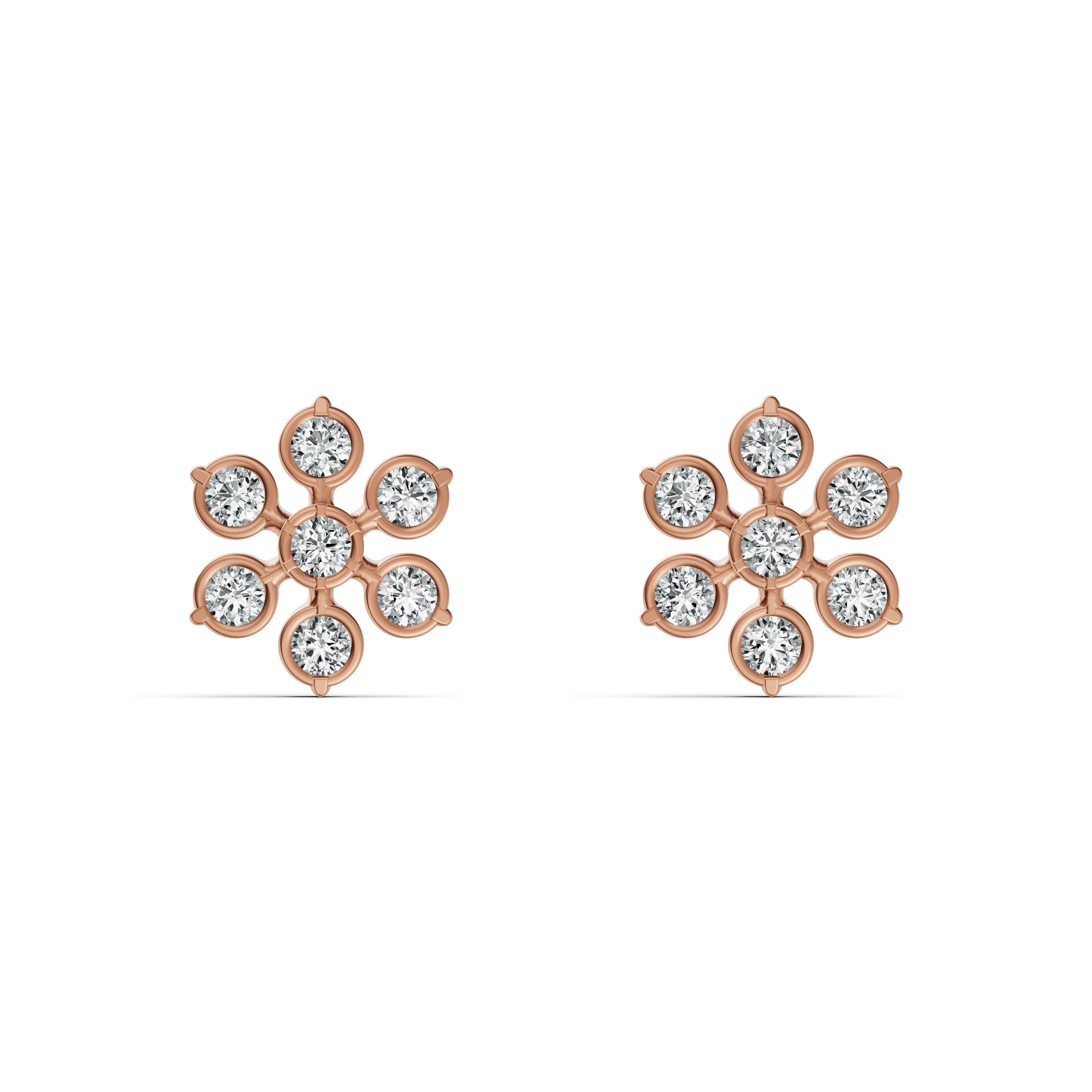Delicate Blossom Diamond Stud Earrings